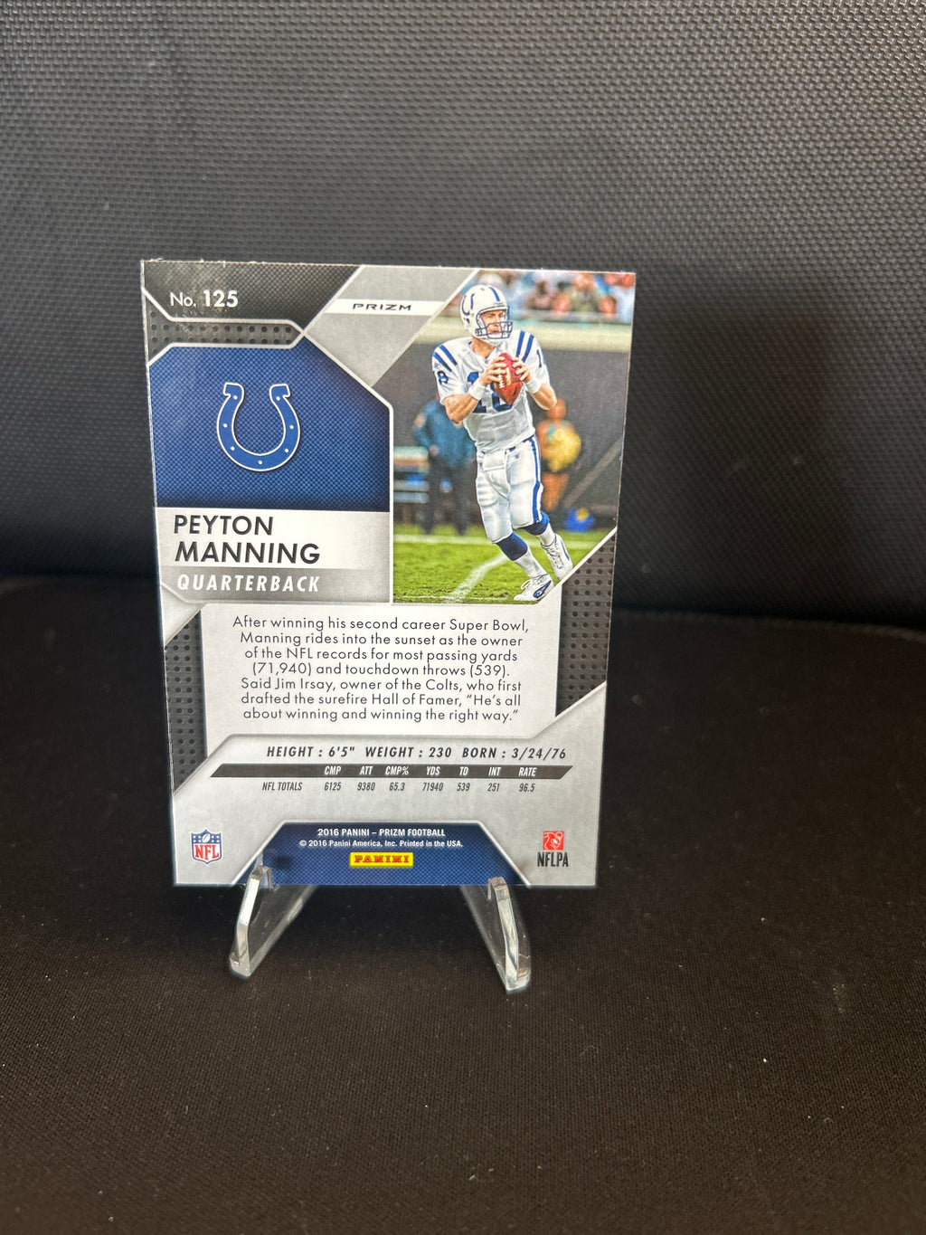 2016 Panini Prizm RWB No Huddle Peyton Manning Indianapolis Colts #125
