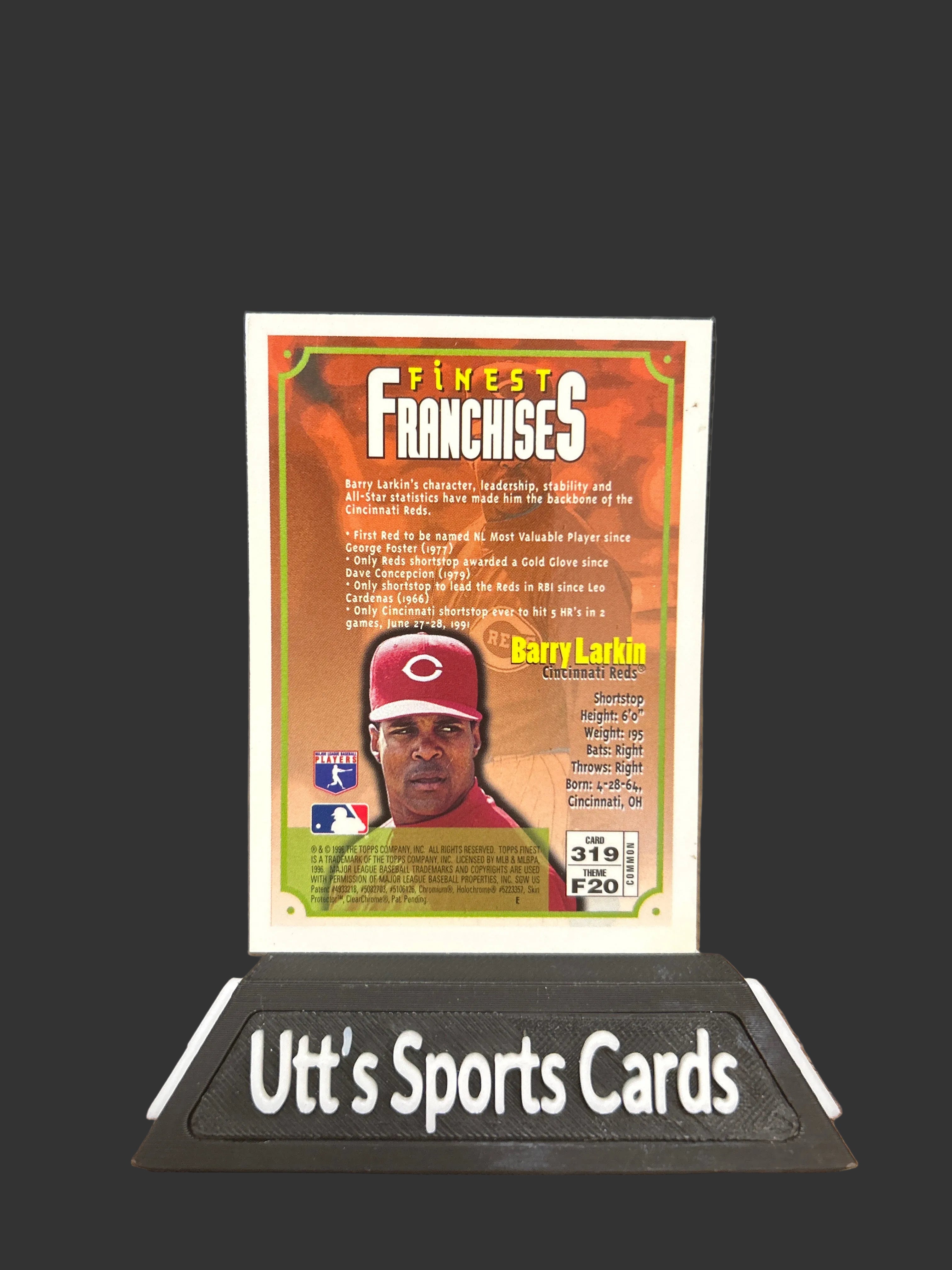 Topps Finest Franchises Refractor Barry Larkin #319 Cincinnati Reds 1996