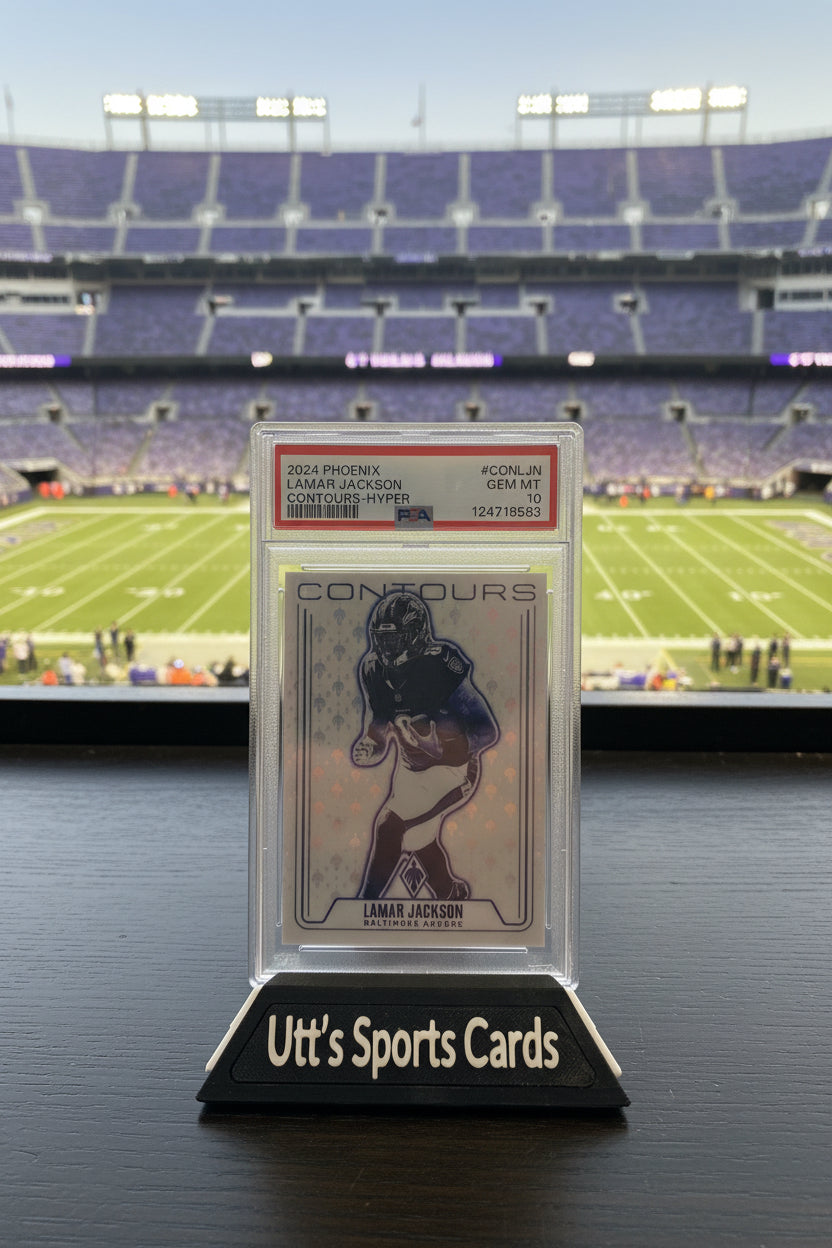2024 Panini Phoenix - Contours Lamar Jackson #CON-LJN Hyper   PSA-10