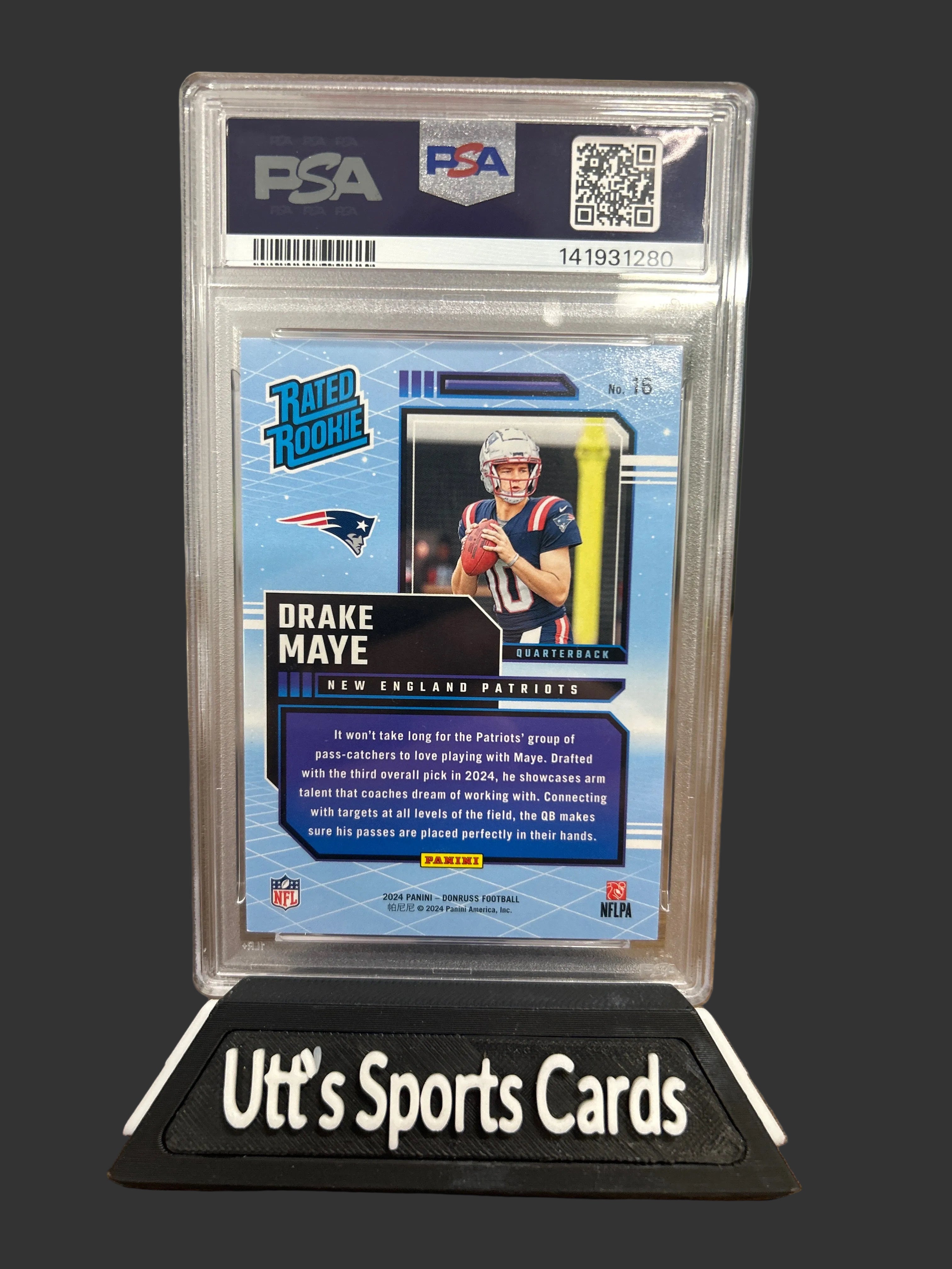 2024 Donruss #16 Drake Maye Rated Rookie Retro PSA Gem 10  NE Patriots