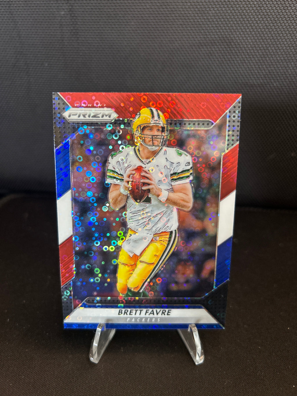 BRETT FAVRE 2016 PANINI PRIZM #115 RED/WHITE/BLUE DISCO PRIZM