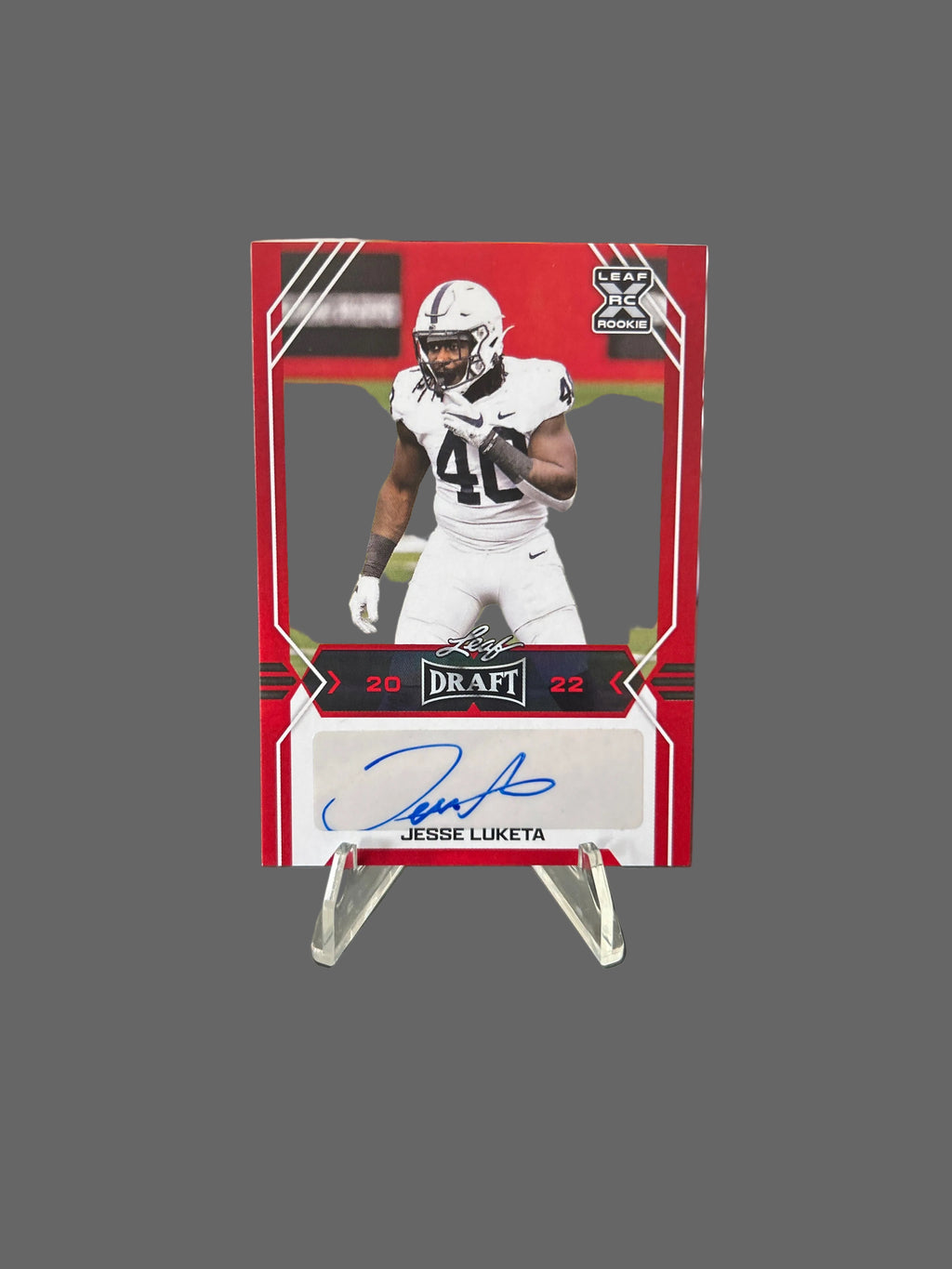 2022 Leaf Draft Jesse Luketa Red RC Auto #BA-JL1 Penn State / Arizona Cardinals