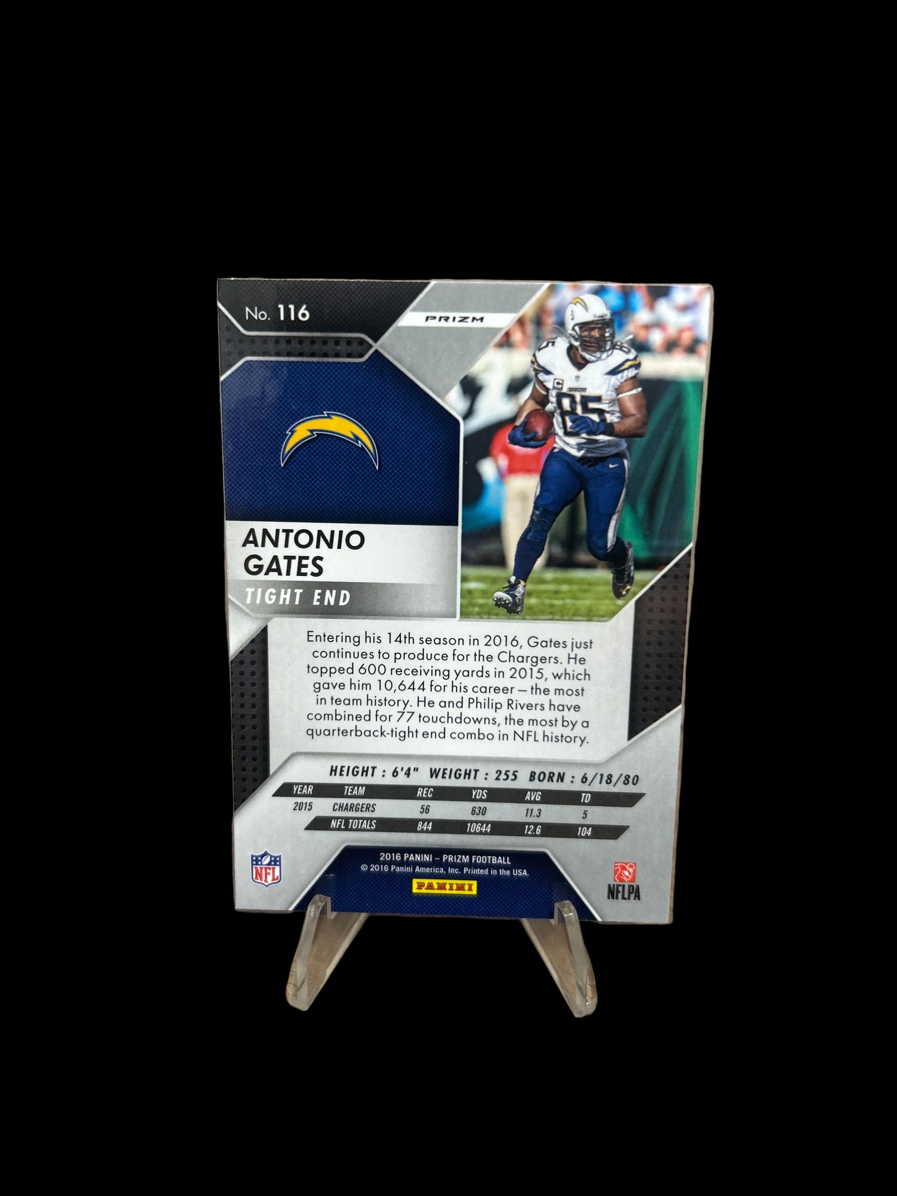 2016 Prizm Red White & Blue DISCO #116 Antonio Gates NICE San Antonio Chargers