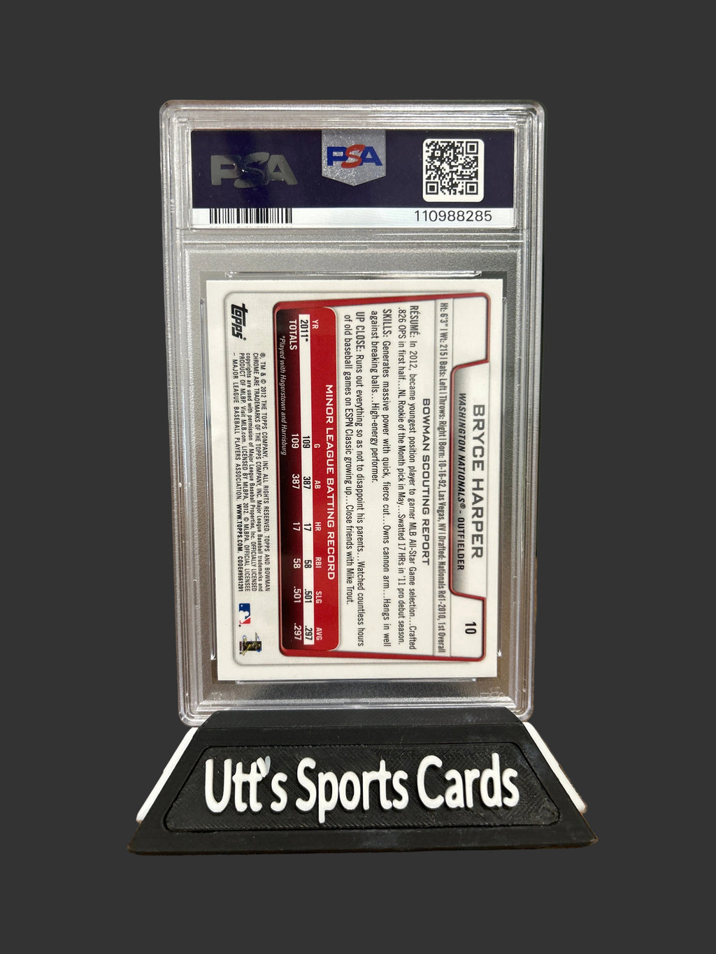 2012 Bowman Chrome Draft Bryce Harper #10 ( PSA 9)
