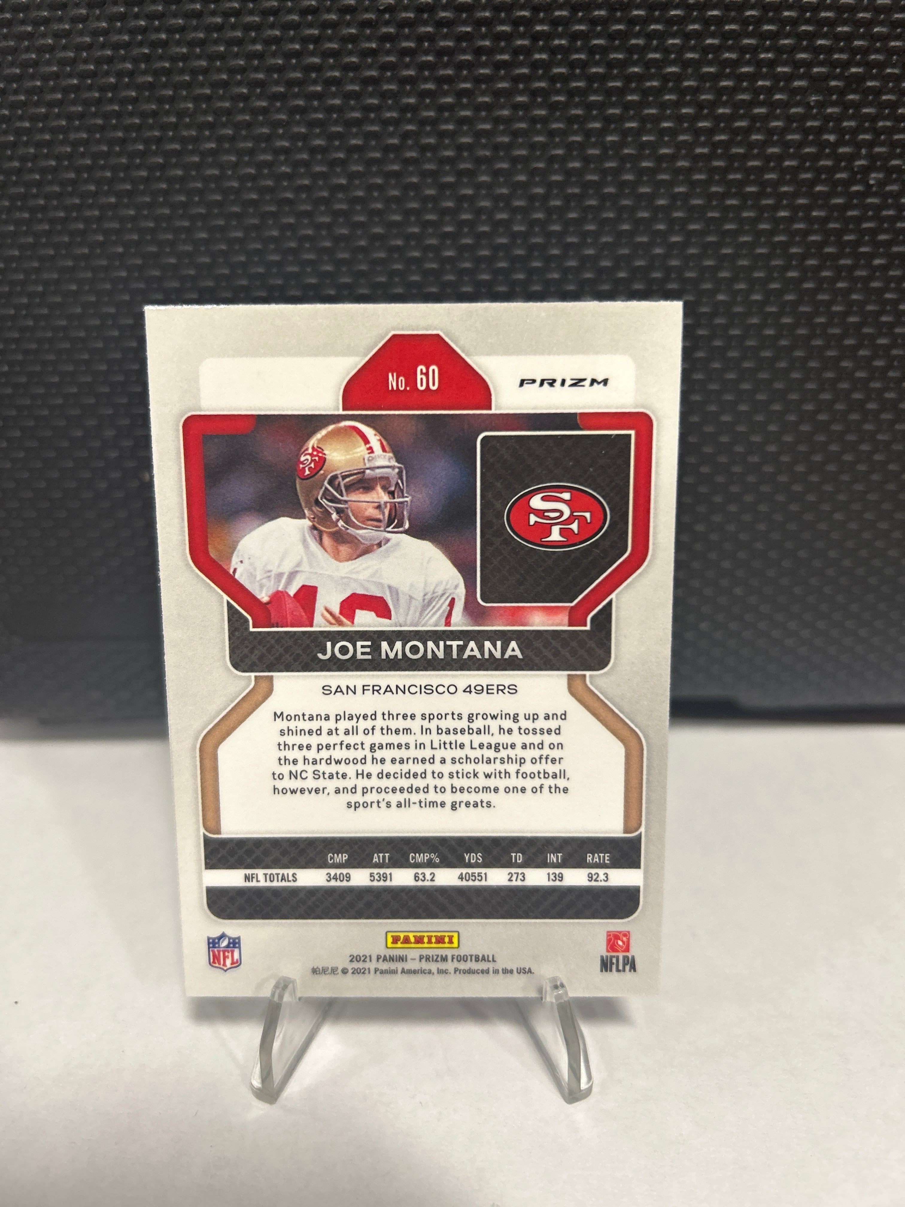 Joe Montana 2021 Panini Prizm Red White & Blue Prizm #60 HOF SAN FRANCISCO 49ERS