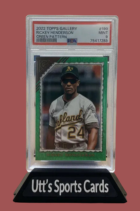 2022 Topps Gallery - Rickey Henderson #199 Green Pattern 73/99 ( PSA 9)