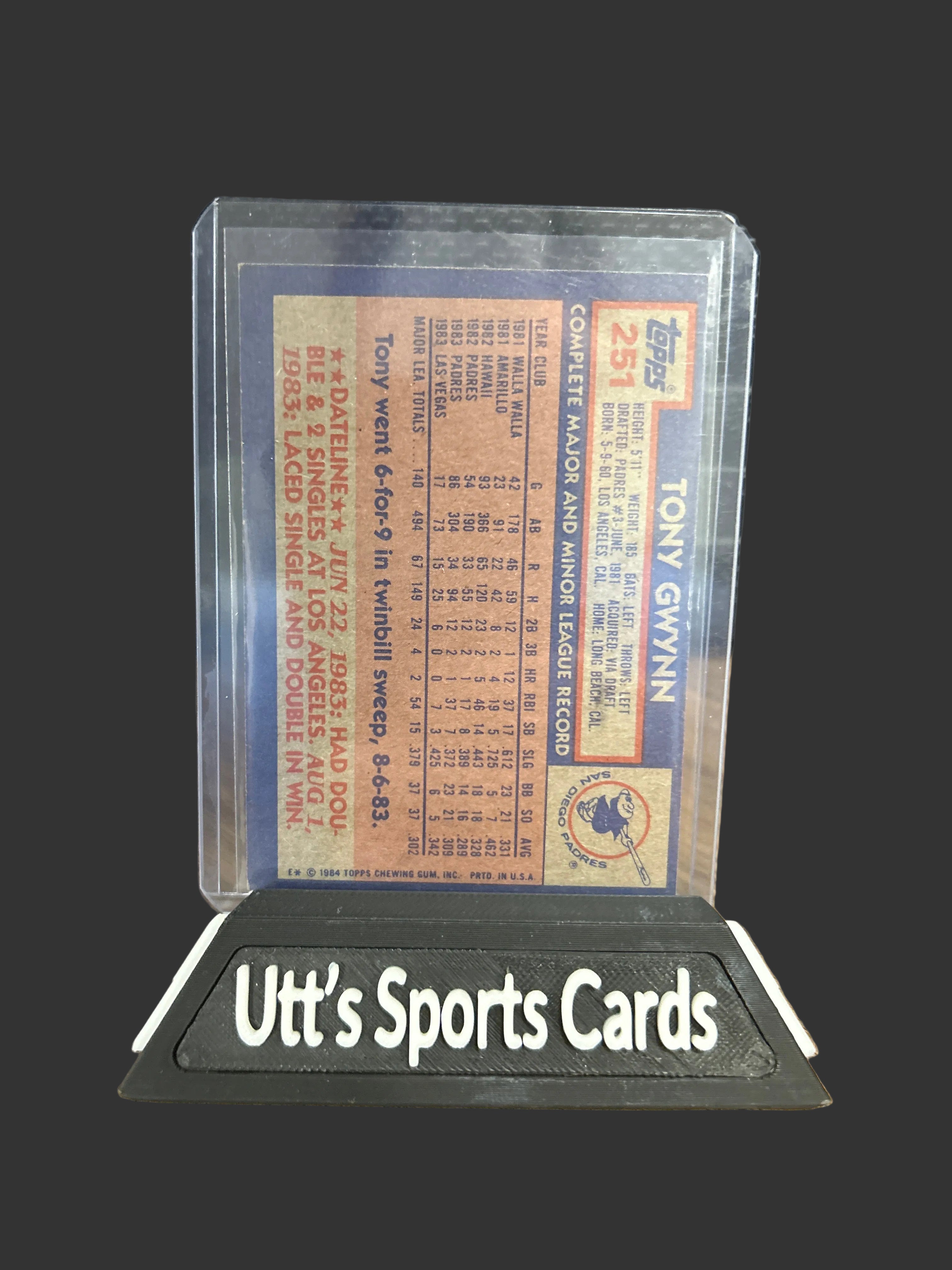 Topps 1984 Tony Gwynn #251 San Diego Padres Baseball Base Set Card