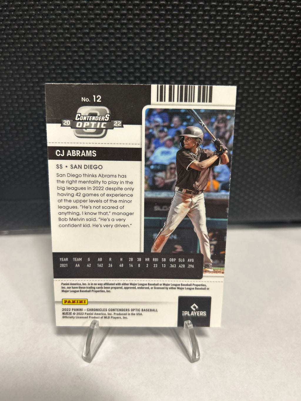 2022 Panini Chronicles Contenders Optic CJ Abrams RC Nmmt
