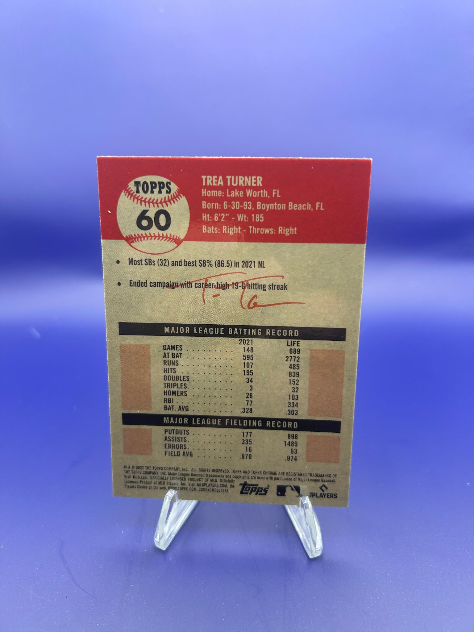 2022 Topps Chrome Platinum Anniversary #60 Trea Turner Prism Refractor