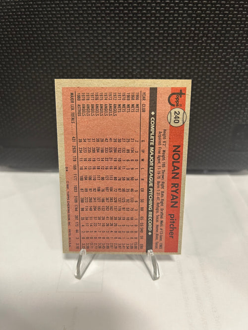 1981 Topps #240 Nolan Ryan