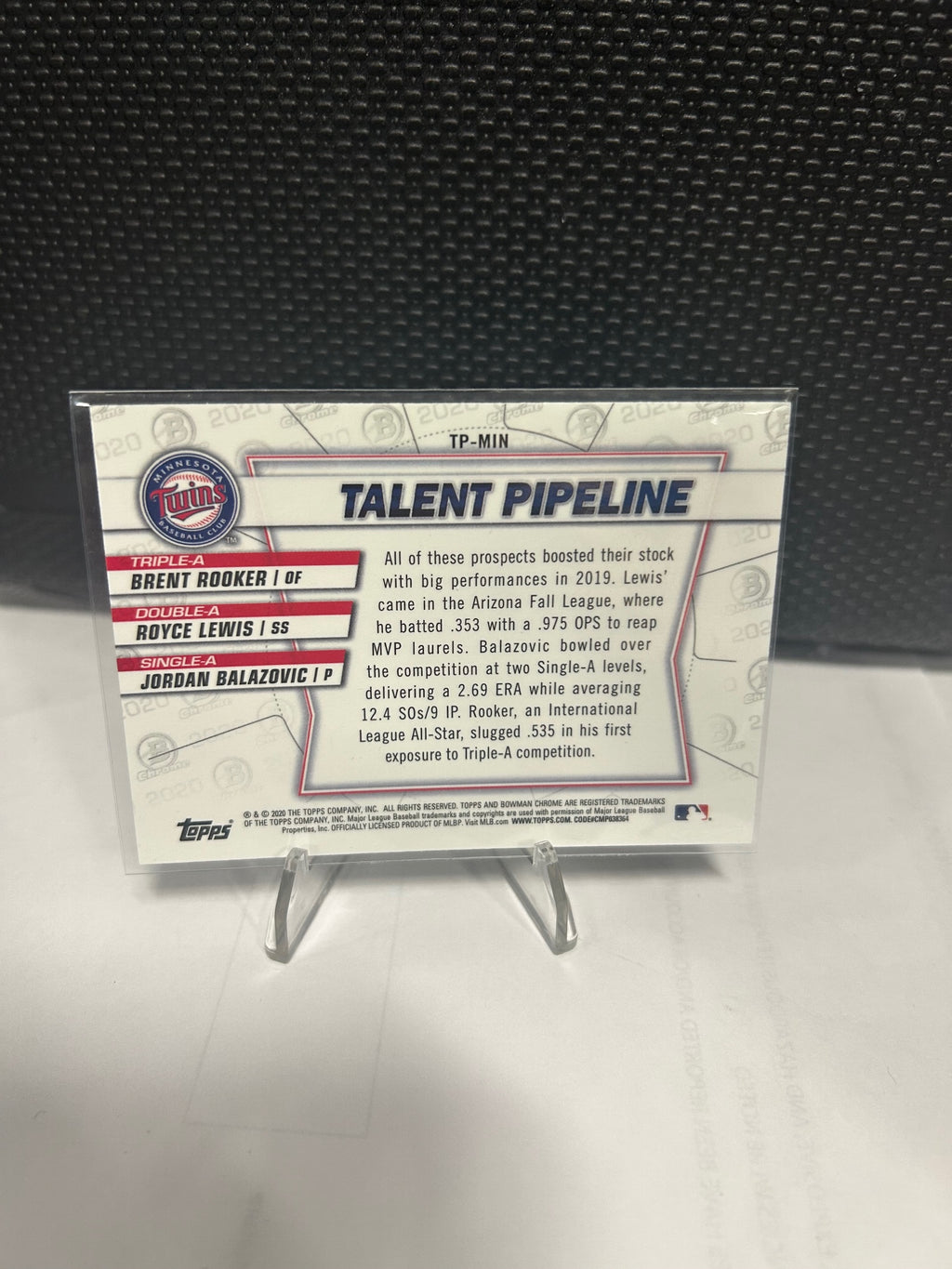 2020 Bowman #TP-MIN Brent Rooker / Royce Lewis / Jordan Balazovic Chrome