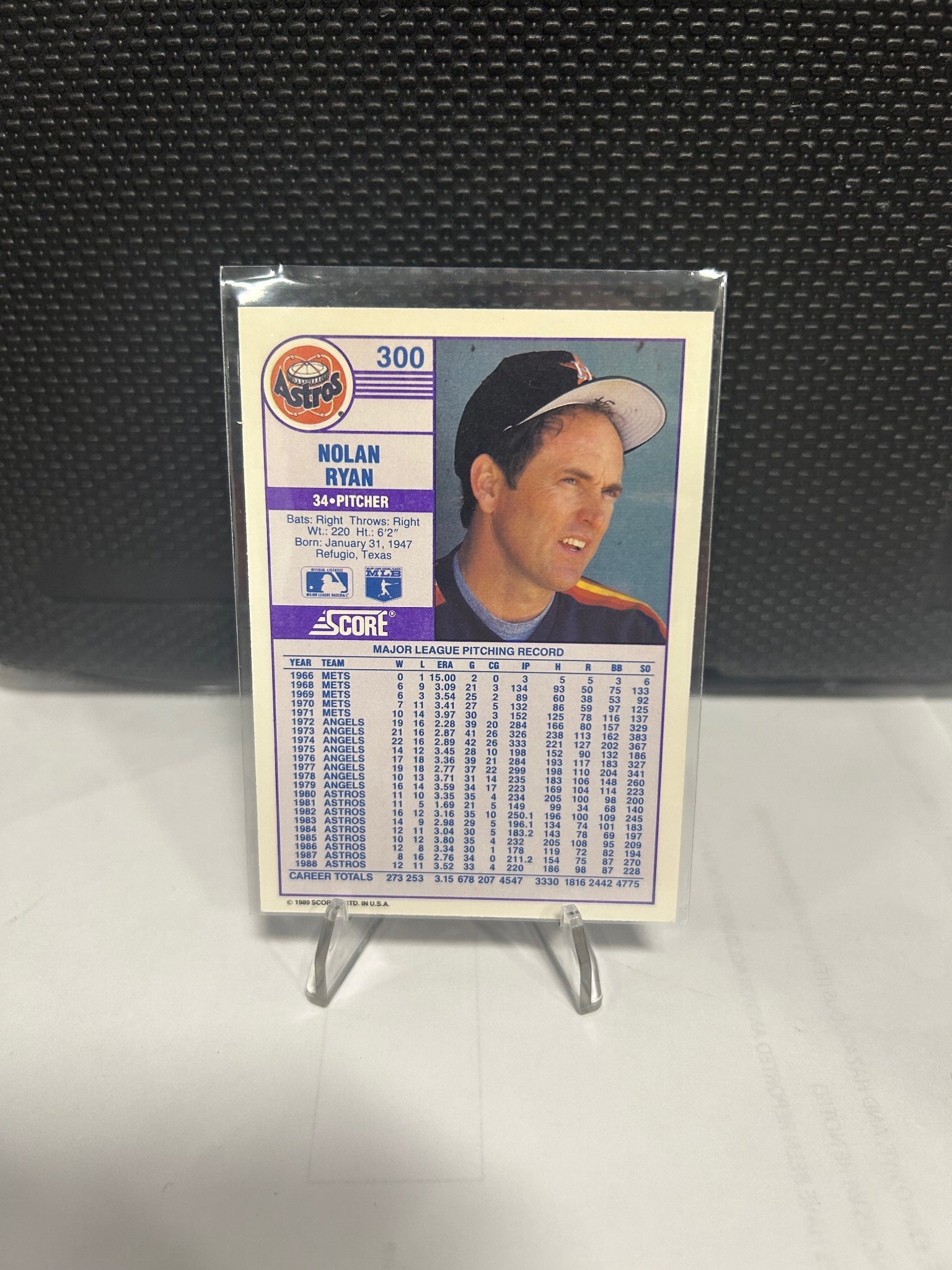1989 Score #300 Nolan Ryan
