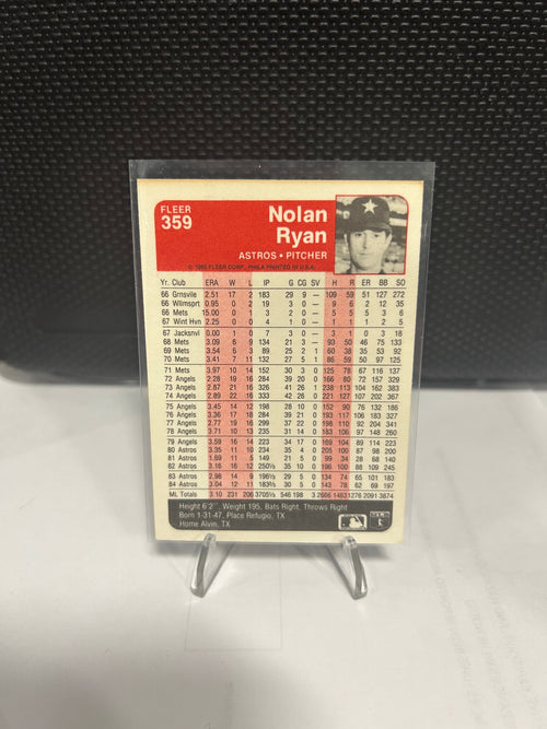 1985 Fleer #359 Nolan Ryan