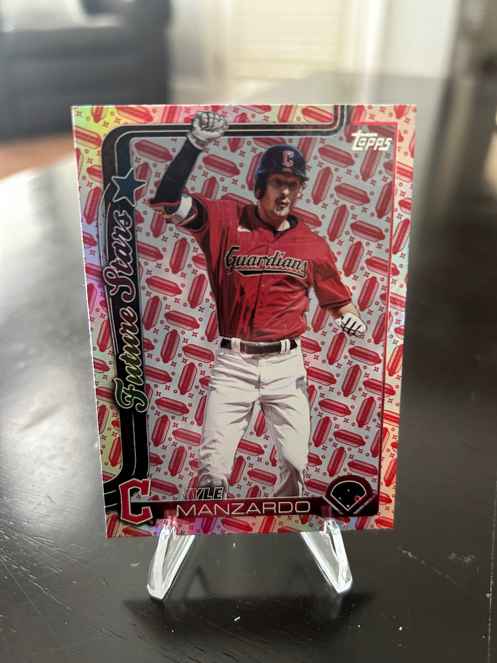 2025 Topps #557 Kyle Manzardo Holiday Hot Dogs #/99