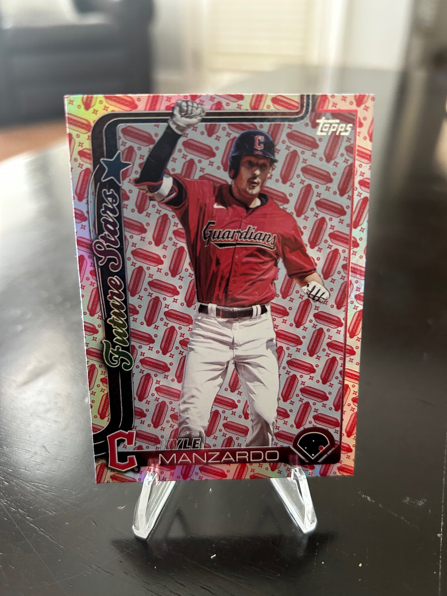 2025 Topps #557 Kyle Manzardo Holiday Hot Dogs #/99