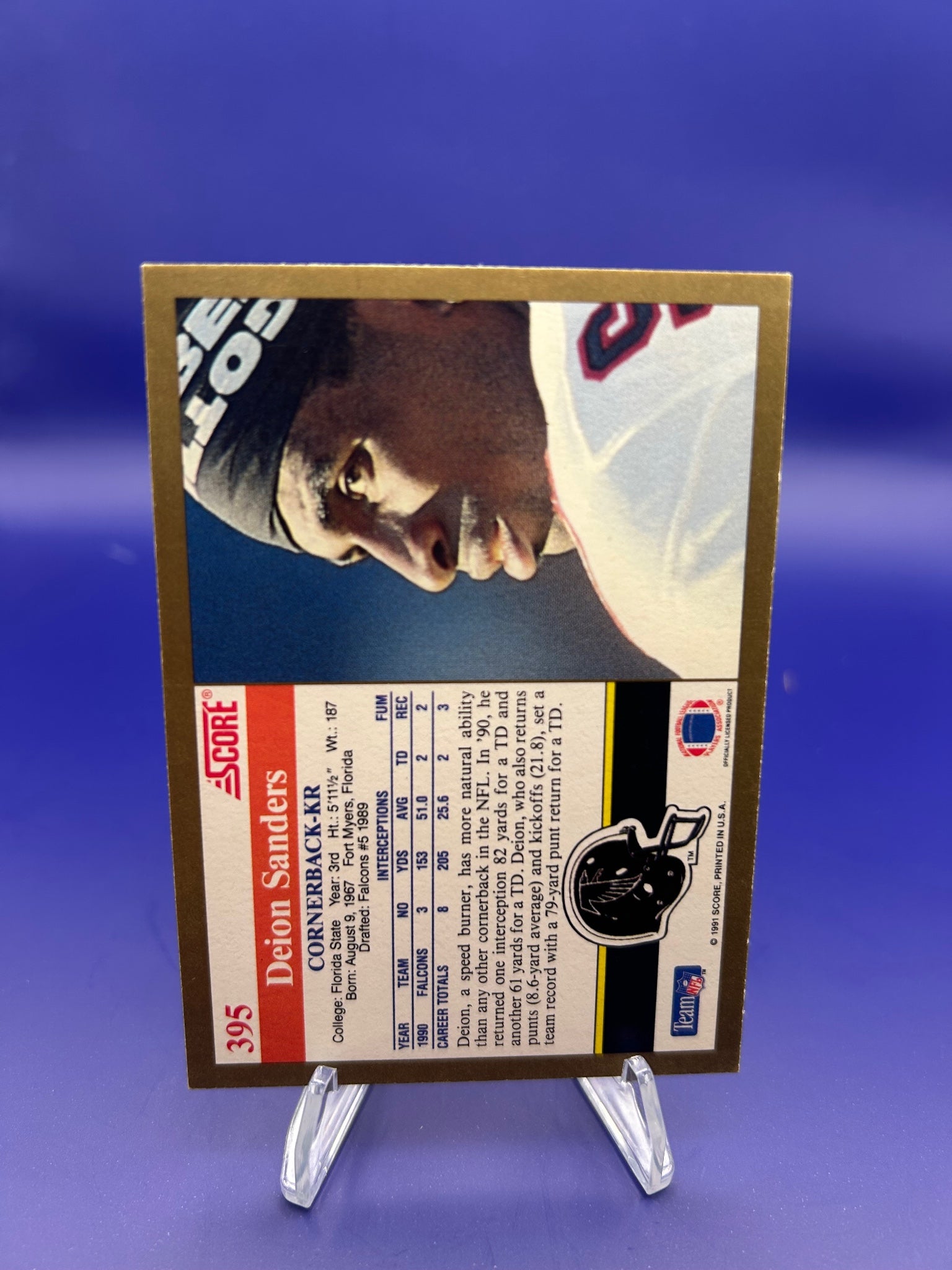 1991 Score #395 Deion Sanders