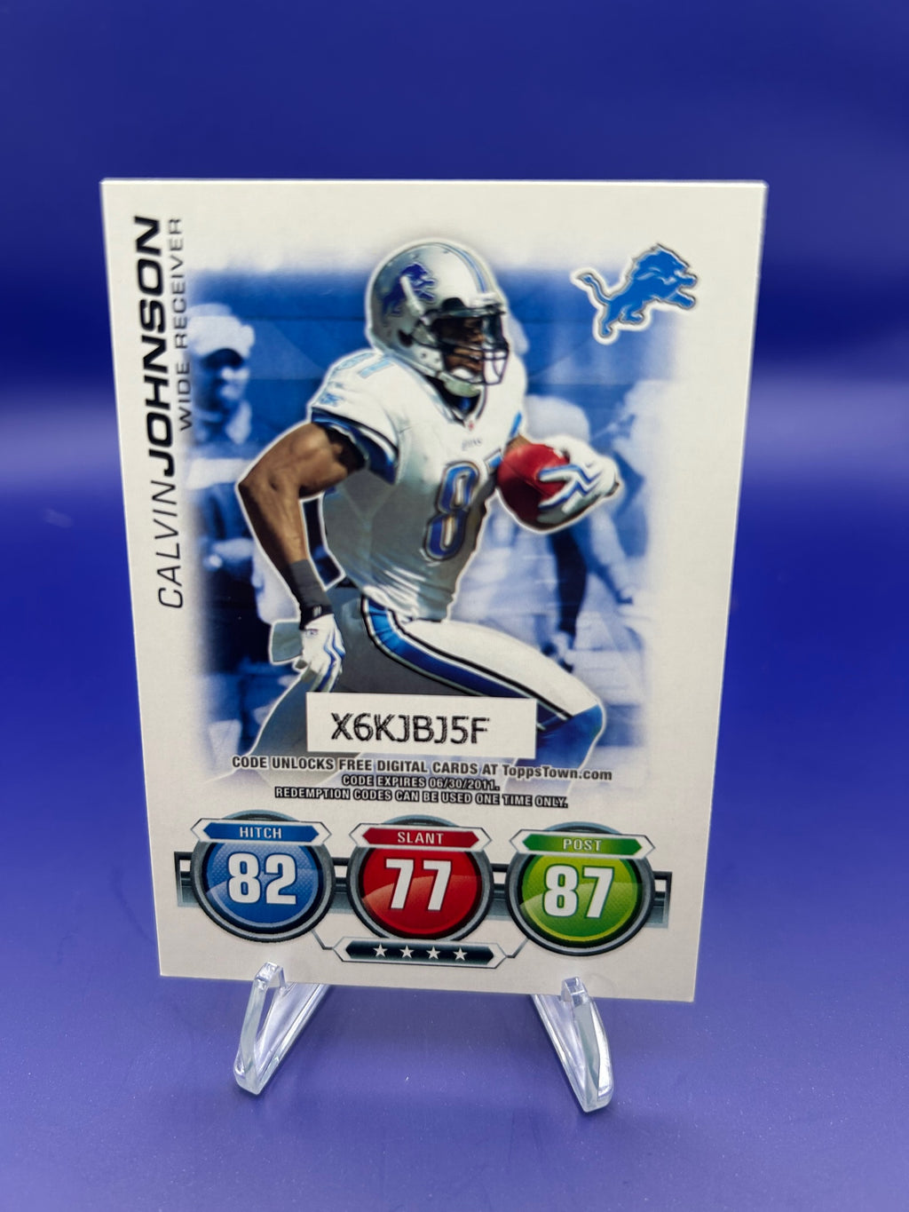 2010 Topps Attax #NNO Calvin Johnson Code Cards