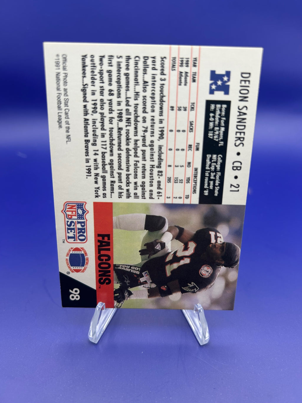 1991 Pro Set #98 Deion Sanders