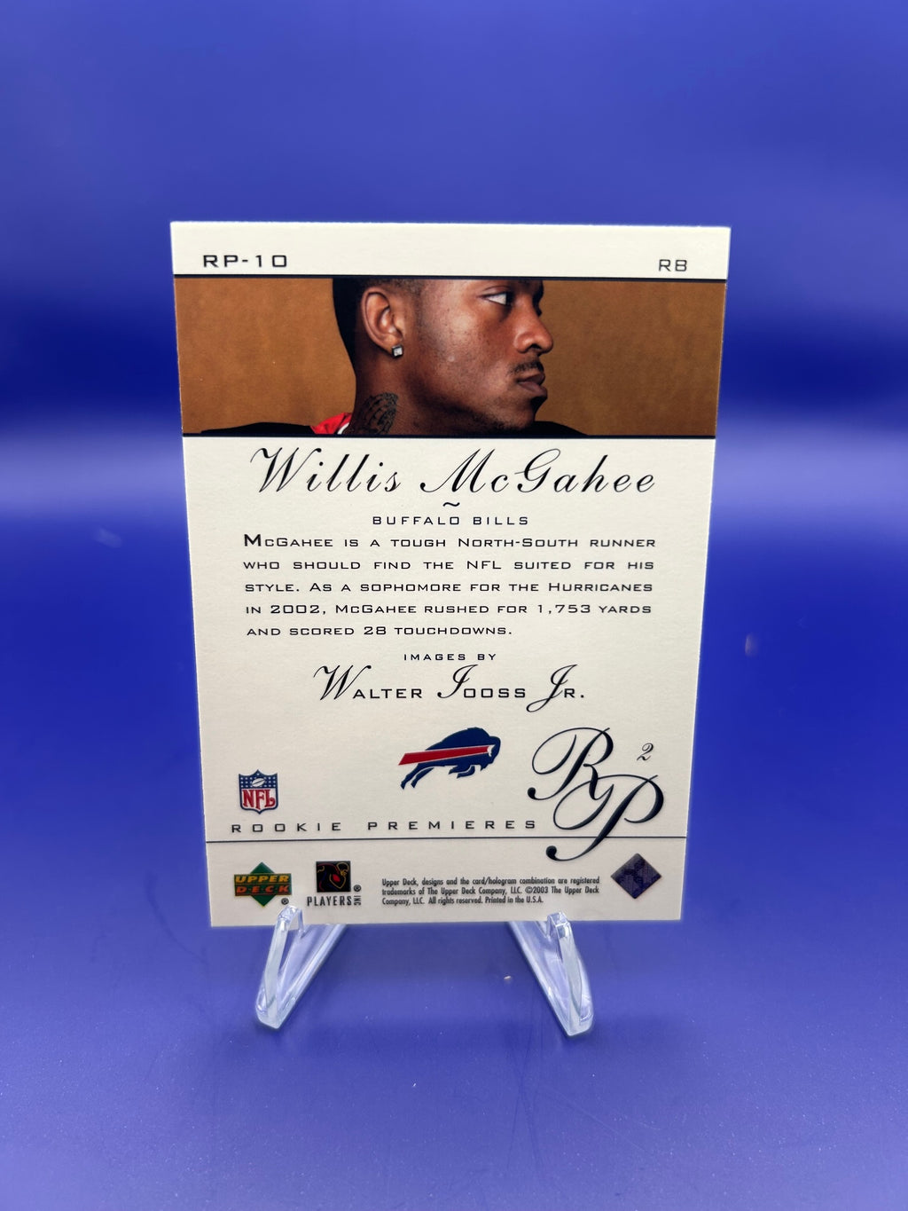 2003 Upper Deck #RP-10 Willis McGahee Rookie Premieres