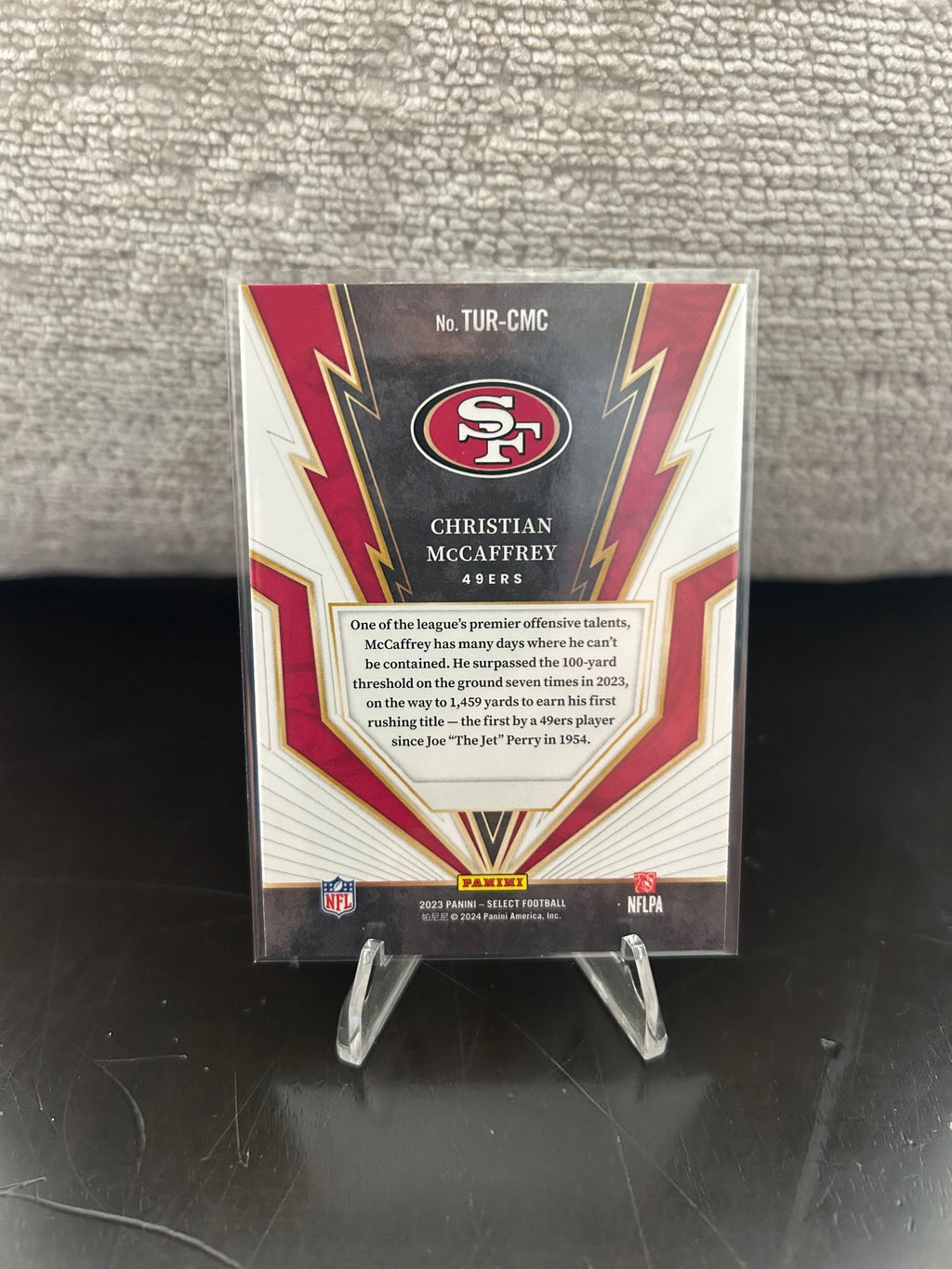 2023 Panini Select #TUR-CMC Christian McCaffrey Turbocharged