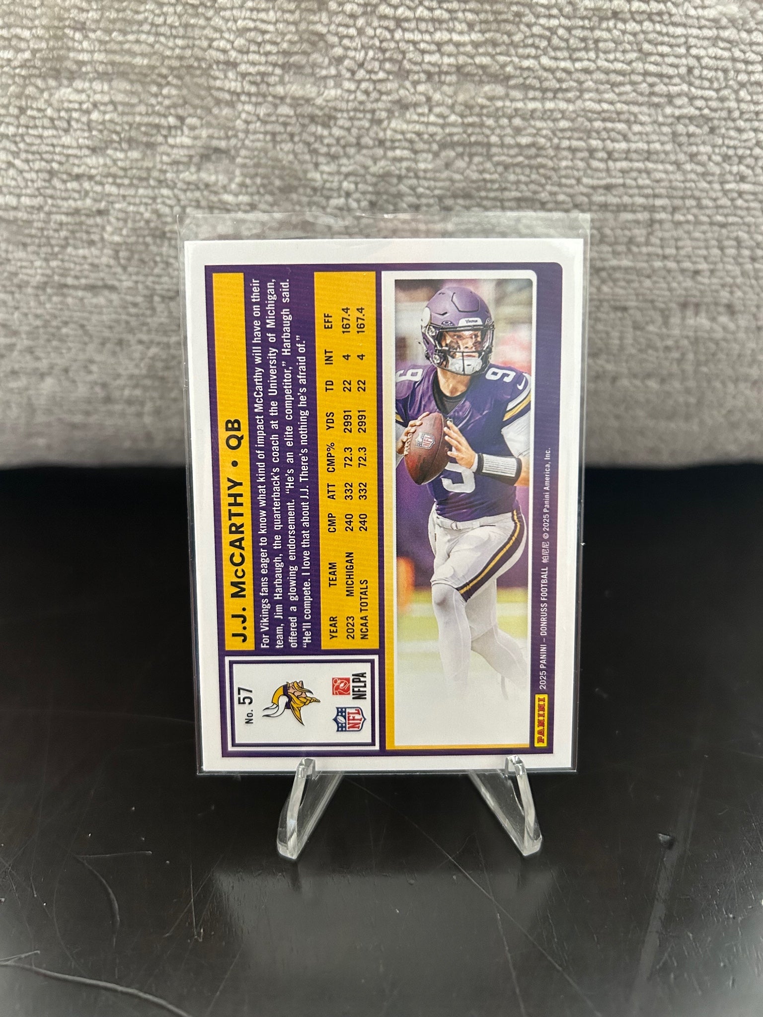 2025 Donruss #57 J.J. McCarthy Press Proofs Blue