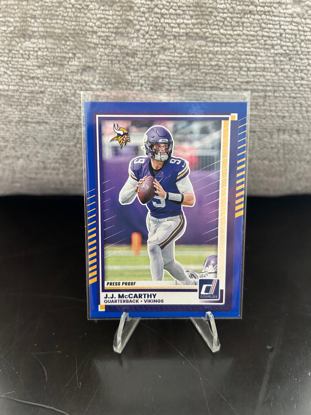 2025 Donruss #57 J.J. McCarthy Press Proofs Blue