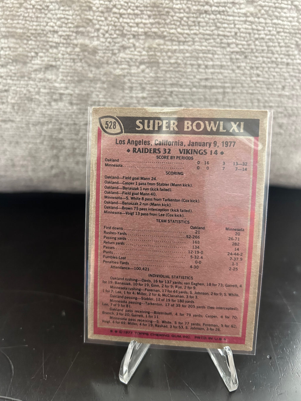 1977 Topps #528 Super Bowl XI SBXI
