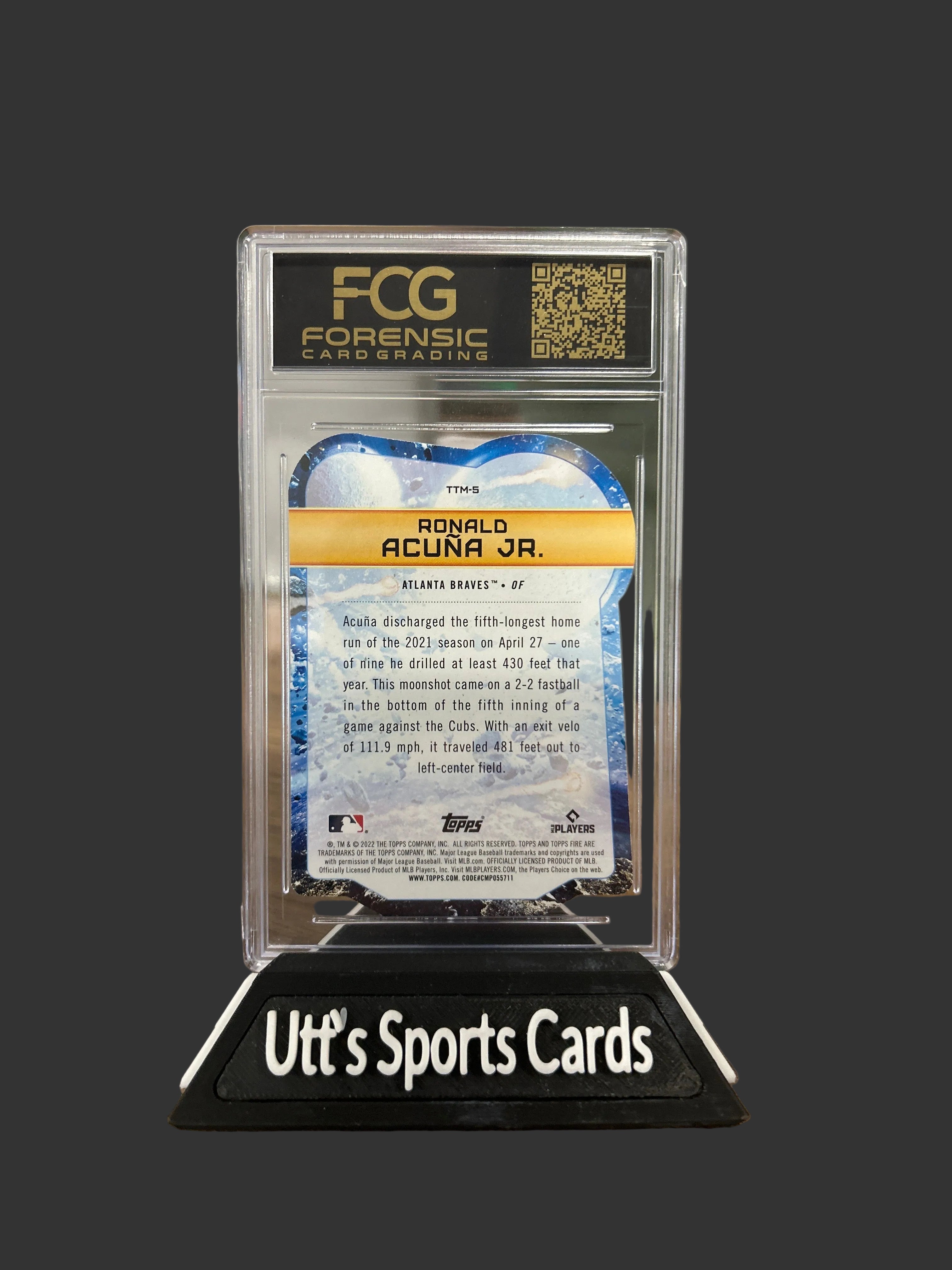 2022 Topps Fire - To the Moon Ronald Acuña Jr. #TTM-5 Gold Minted - FCG 10