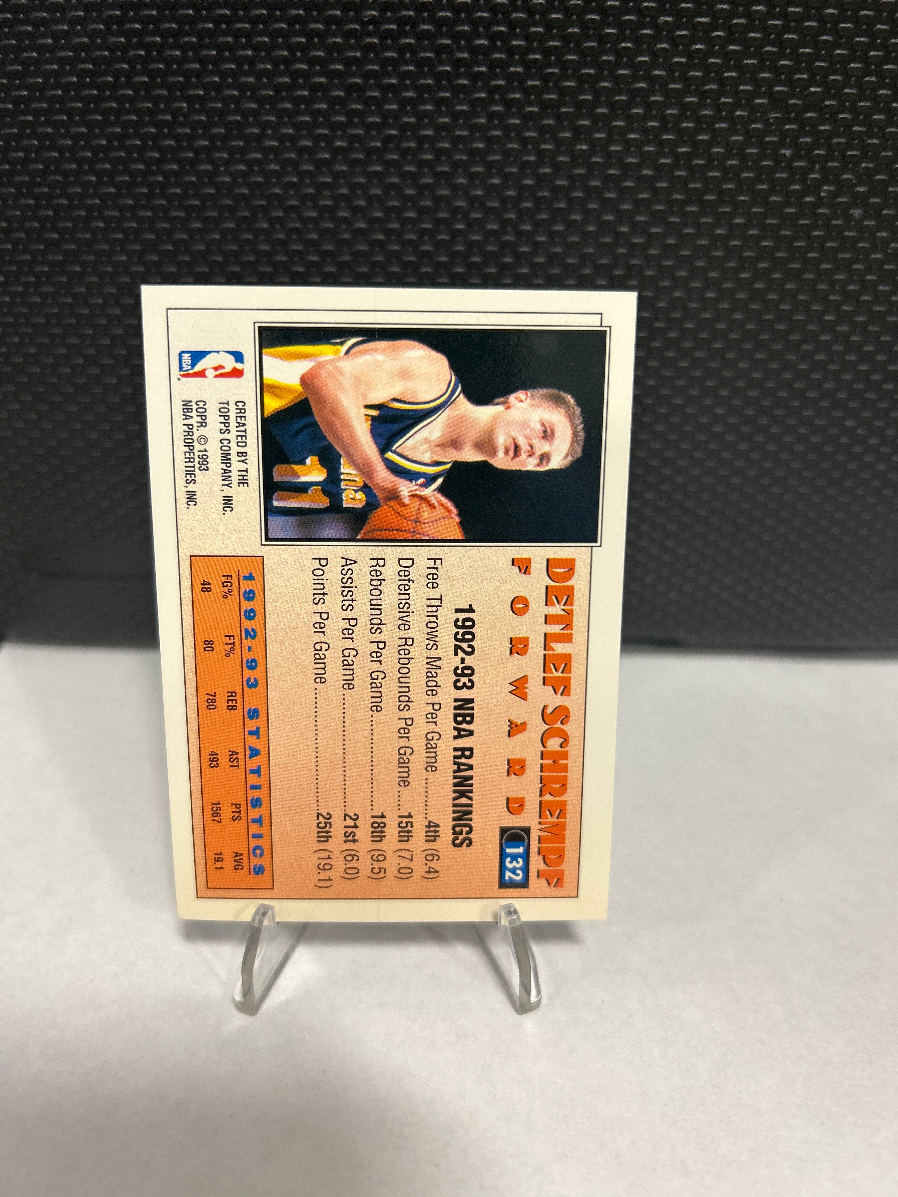 93-94 Topps All-Star Team Detlef Schrempf Gold Parallel Subset Card (Pacers)