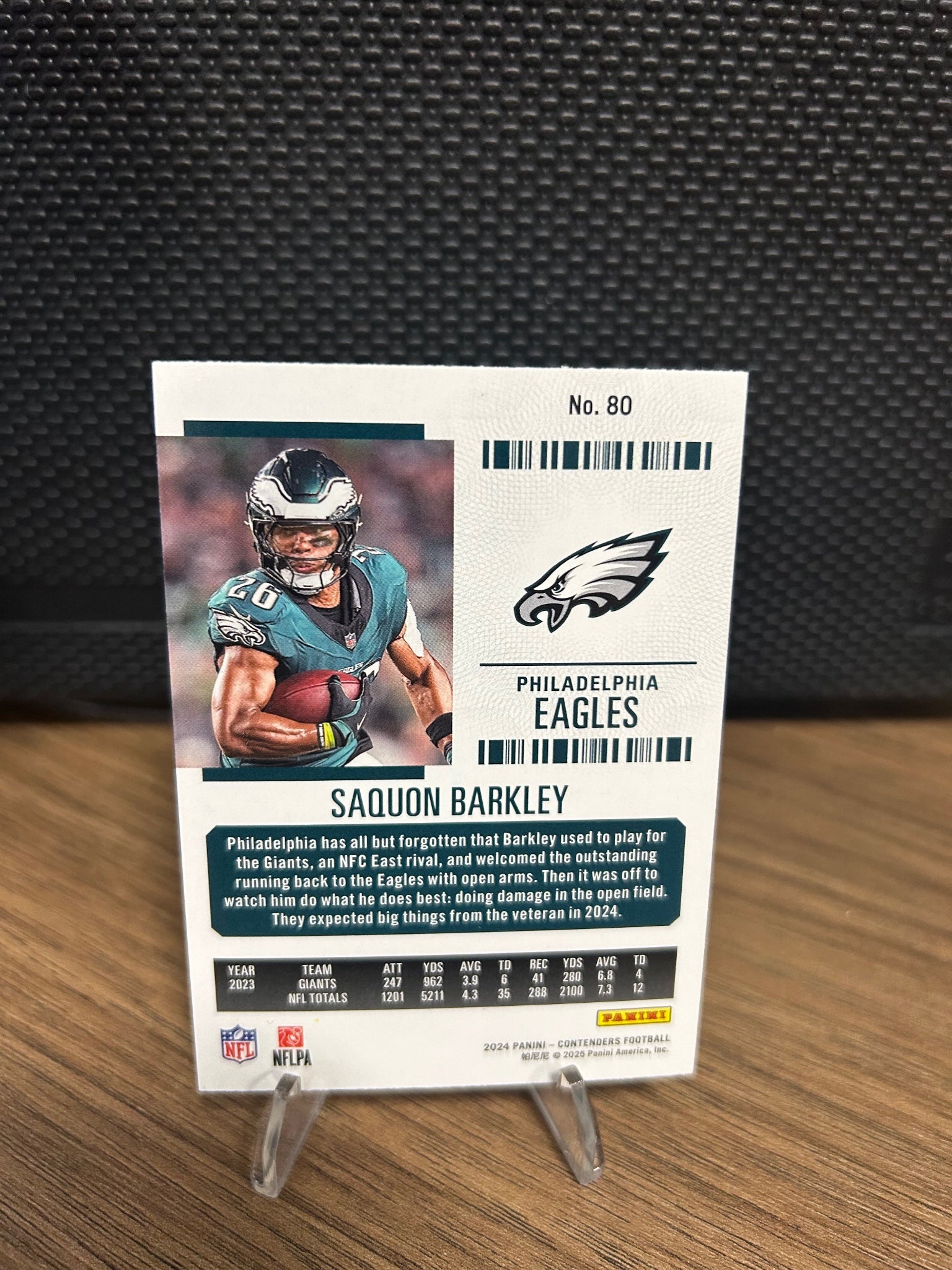 2024 Panini Contenders #80 Saquon Barkley Game Ticket Red