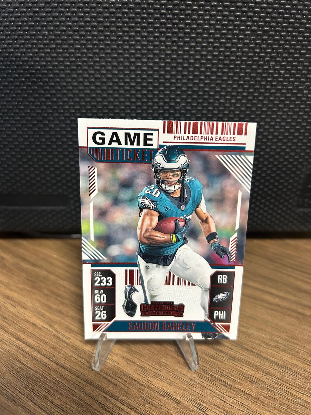 2024 Panini Contenders #80 Saquon Barkley Game Ticket Red
