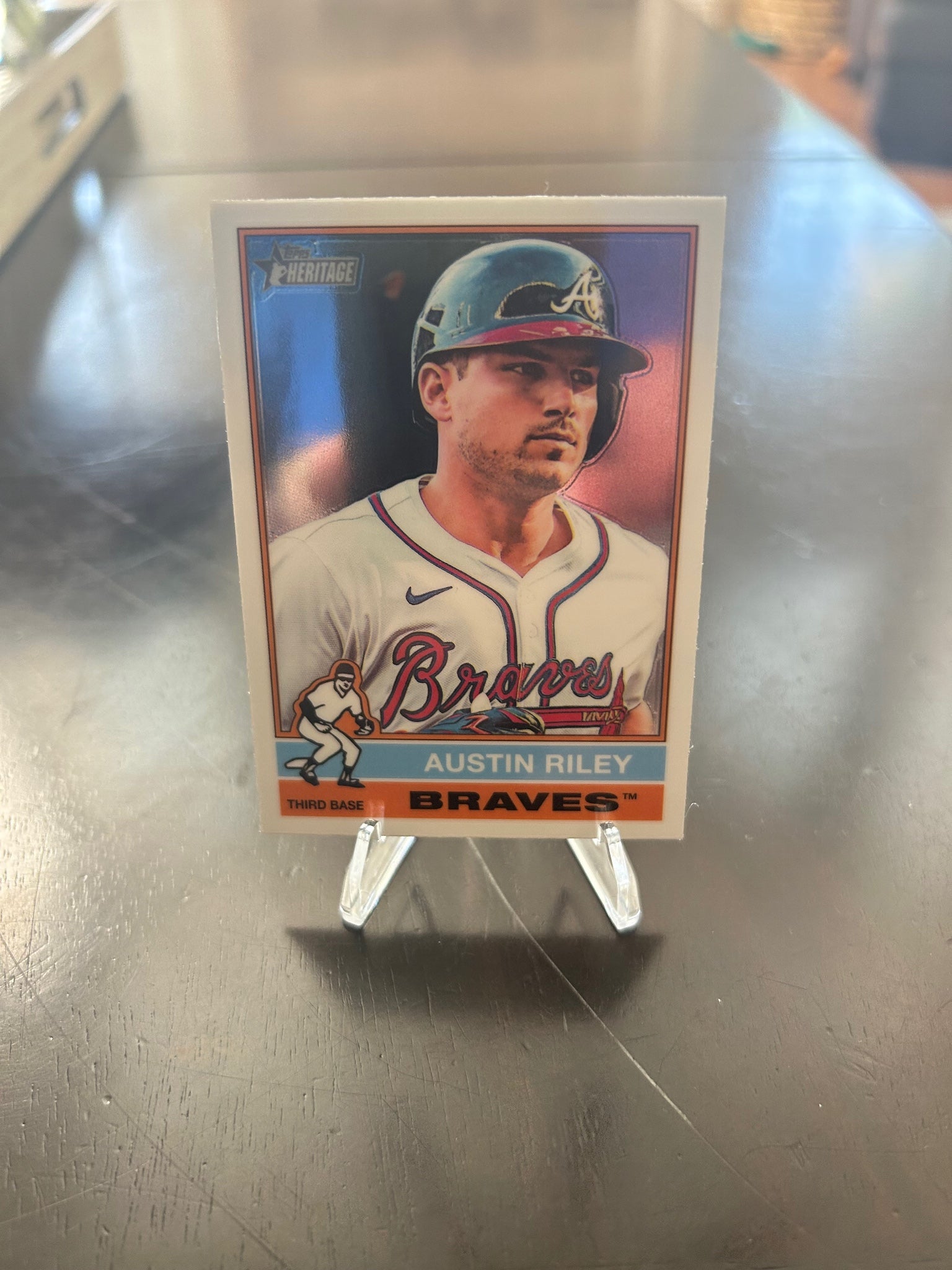 2025 Topps Heritage #364 Austin Riley Chrome