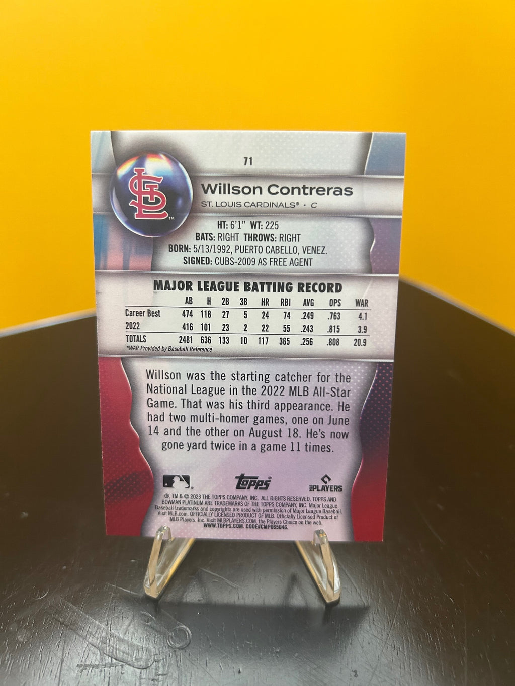 2023 Bowman Platinum #71 Willson Contreras