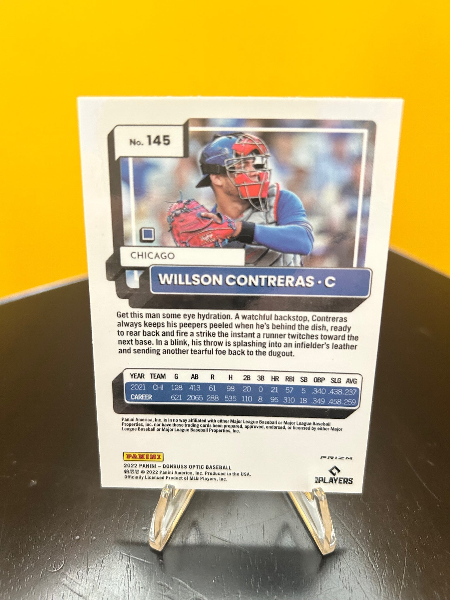 2022 Donruss Optic - Lime Green Prizm #145 Willson Contreras