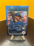 2024 Topps Heritage #358 George Springer Chrome Blue Sparkle Refractor