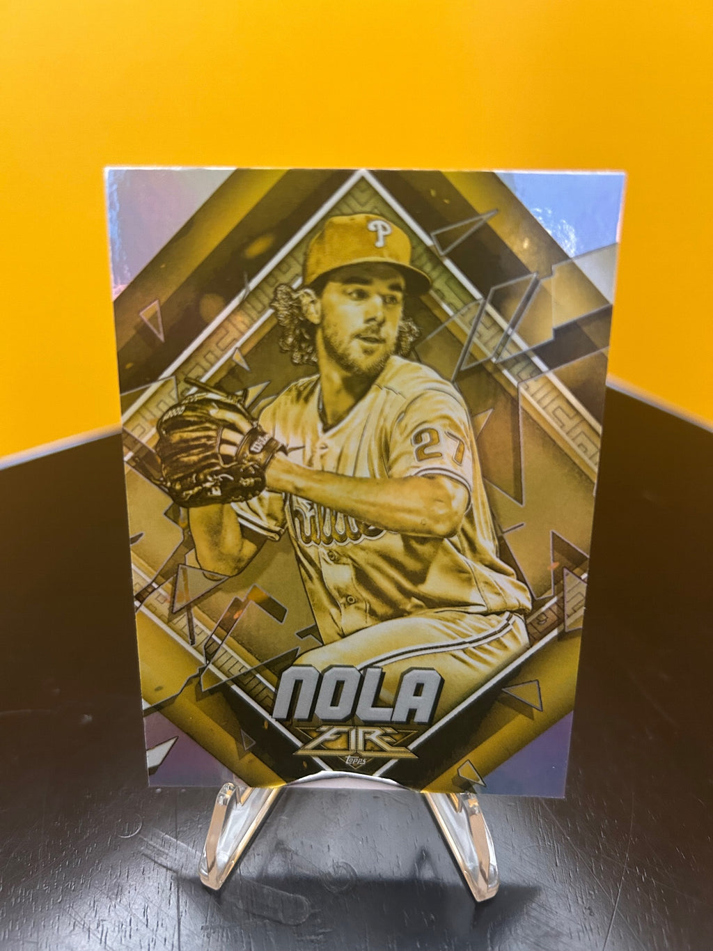 2022 Topps Fire #151 Aaron Nola Gold Minted
