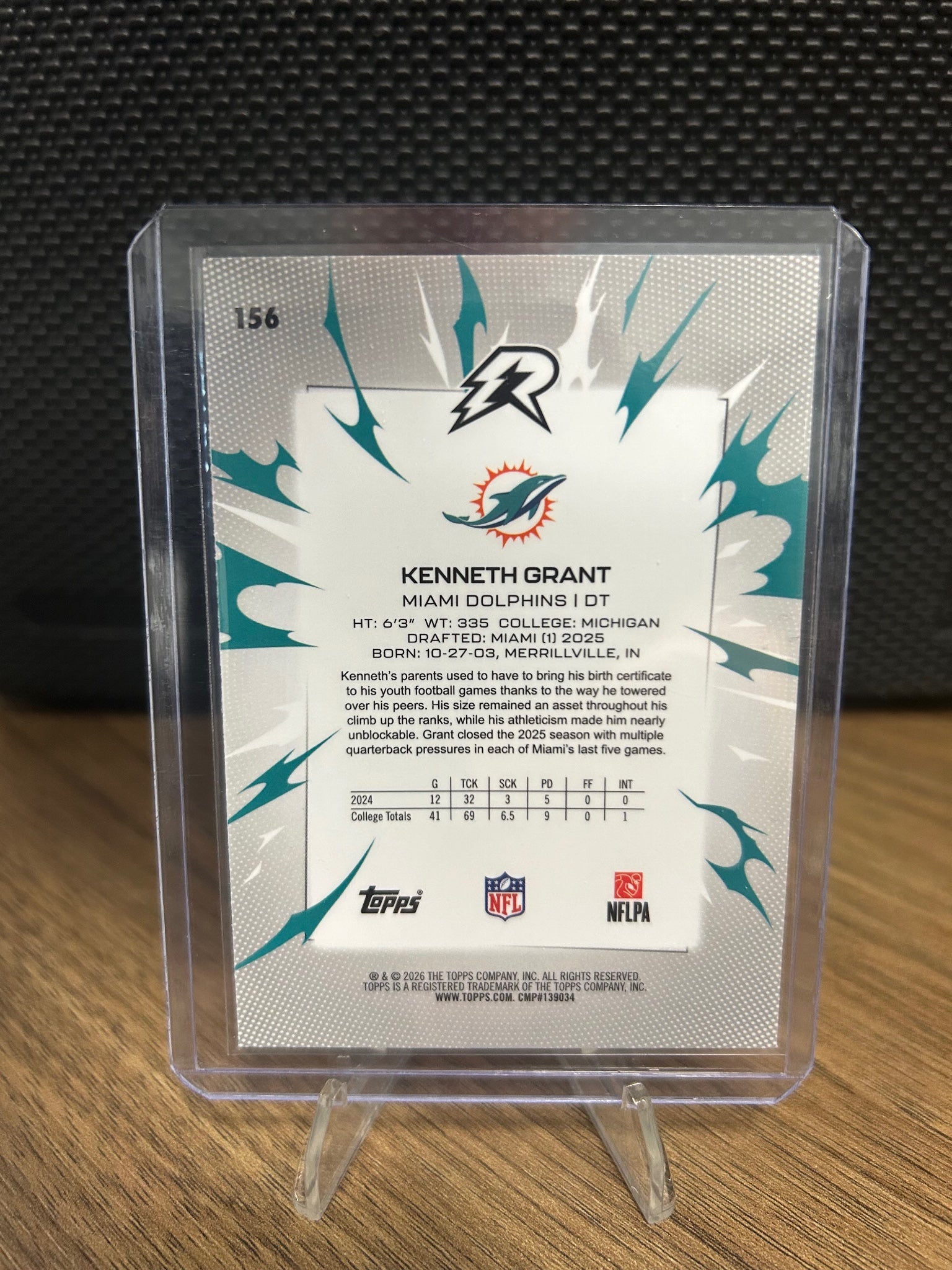 2025 Topps Resurgence #156 Kenneth Grant Sky Blue & Pink Shock Refractor