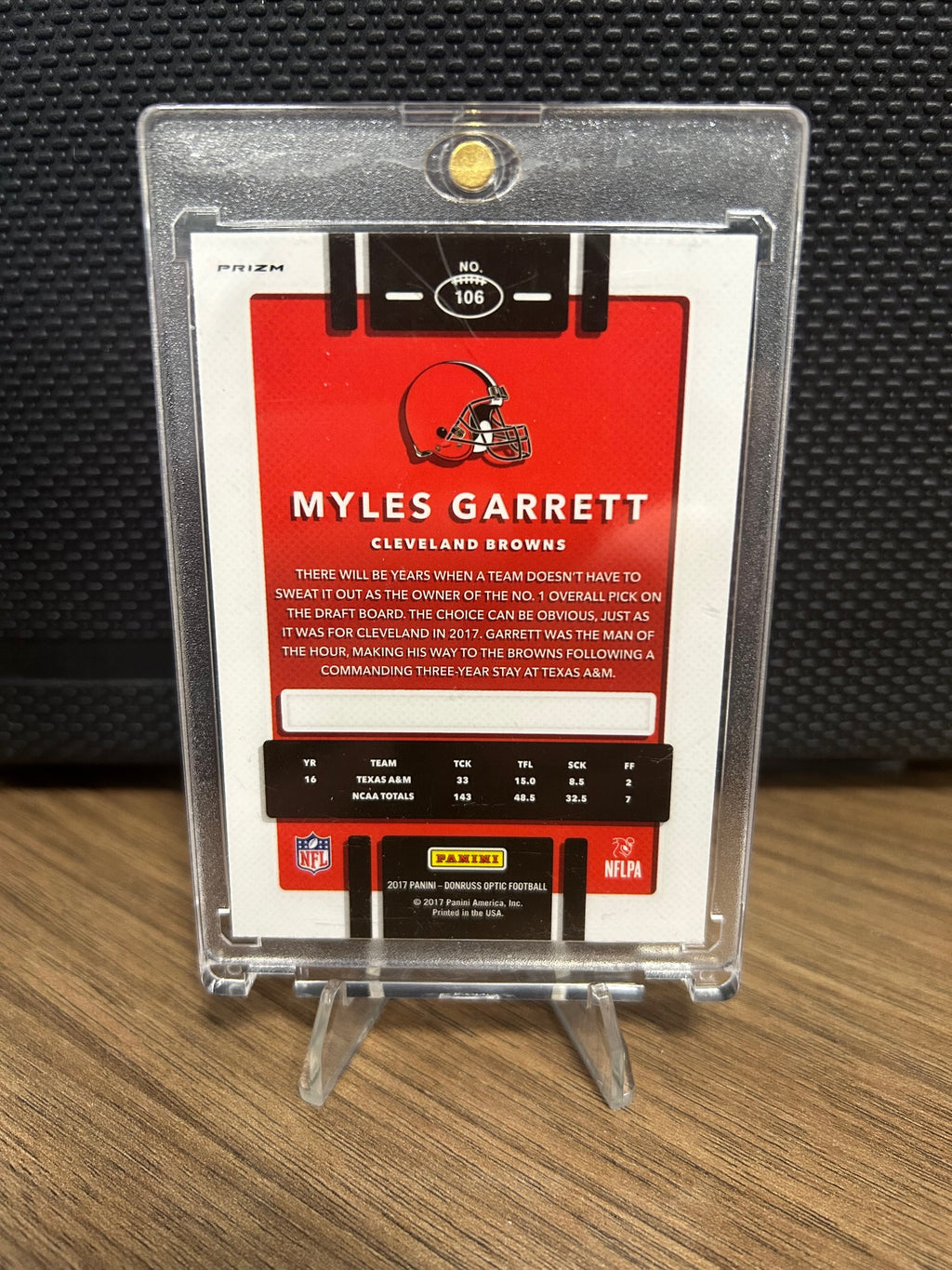 2017 Donruss Optic #106 Myles Garrett Red and Yellow