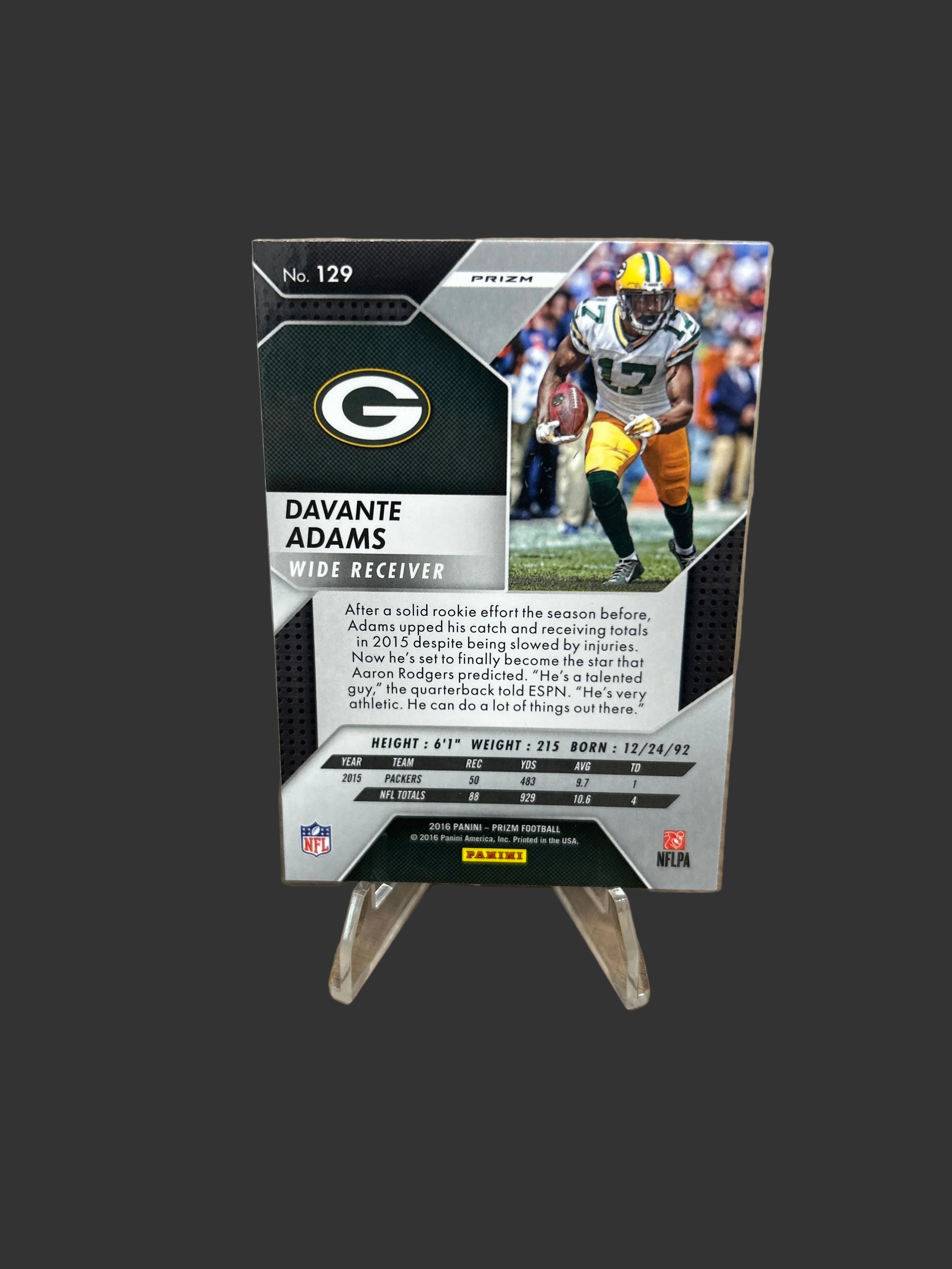 2016 Davante Adams Red White And Blue Disco Prizm SP