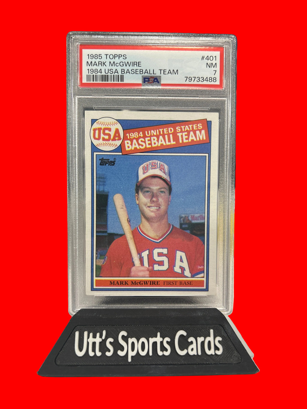 1985 Topps Mark McGwire Rookie #401 1984 USA Baseball Team RC PSA 7