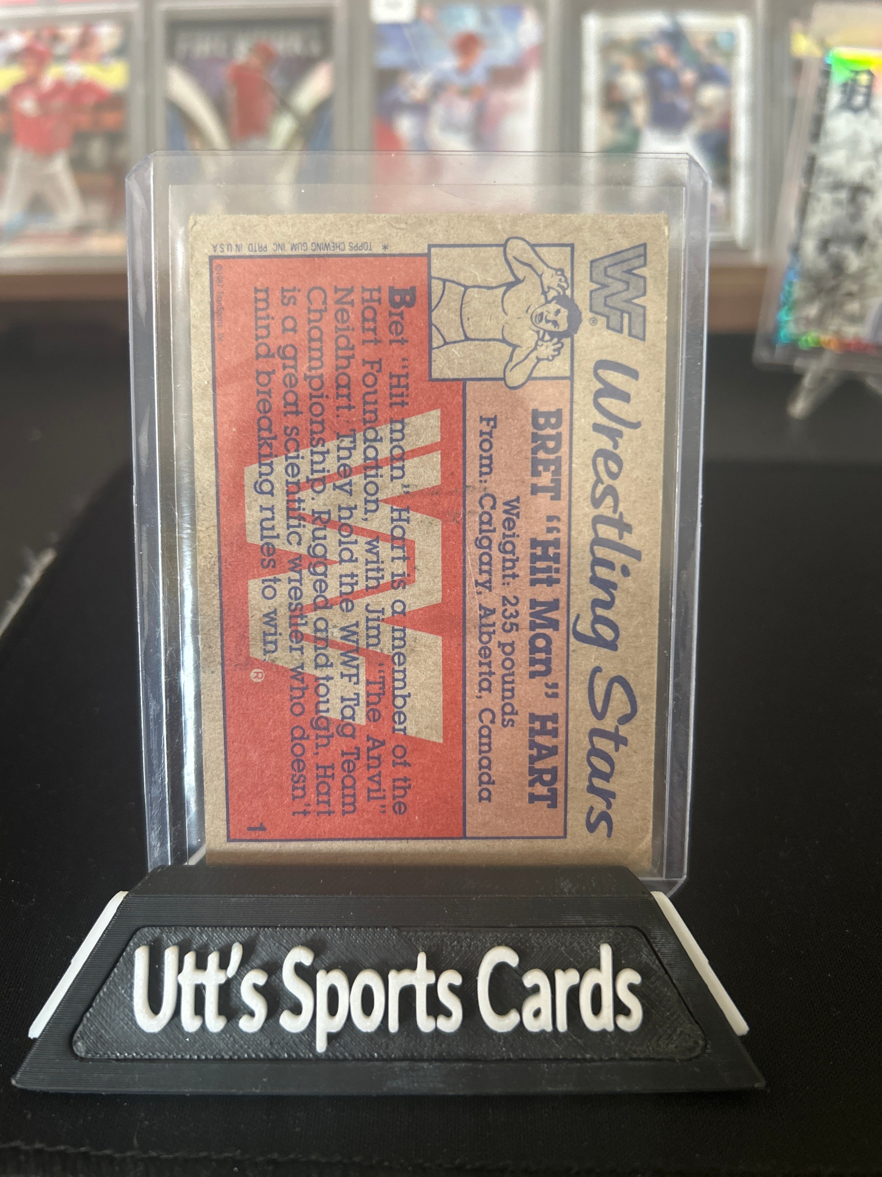 1987 Topps WWF Bret "Hit Man" Hart Wrestling Stars Rookie RC