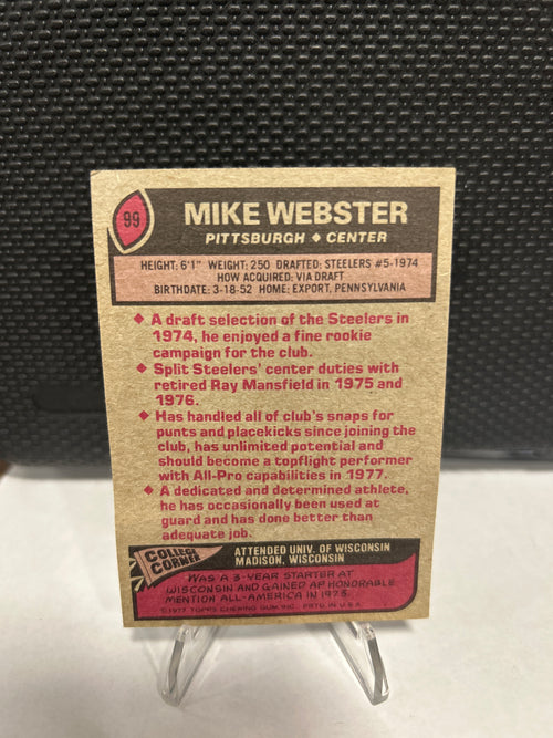 1977 Topps - Mike Webster #99 (RC)