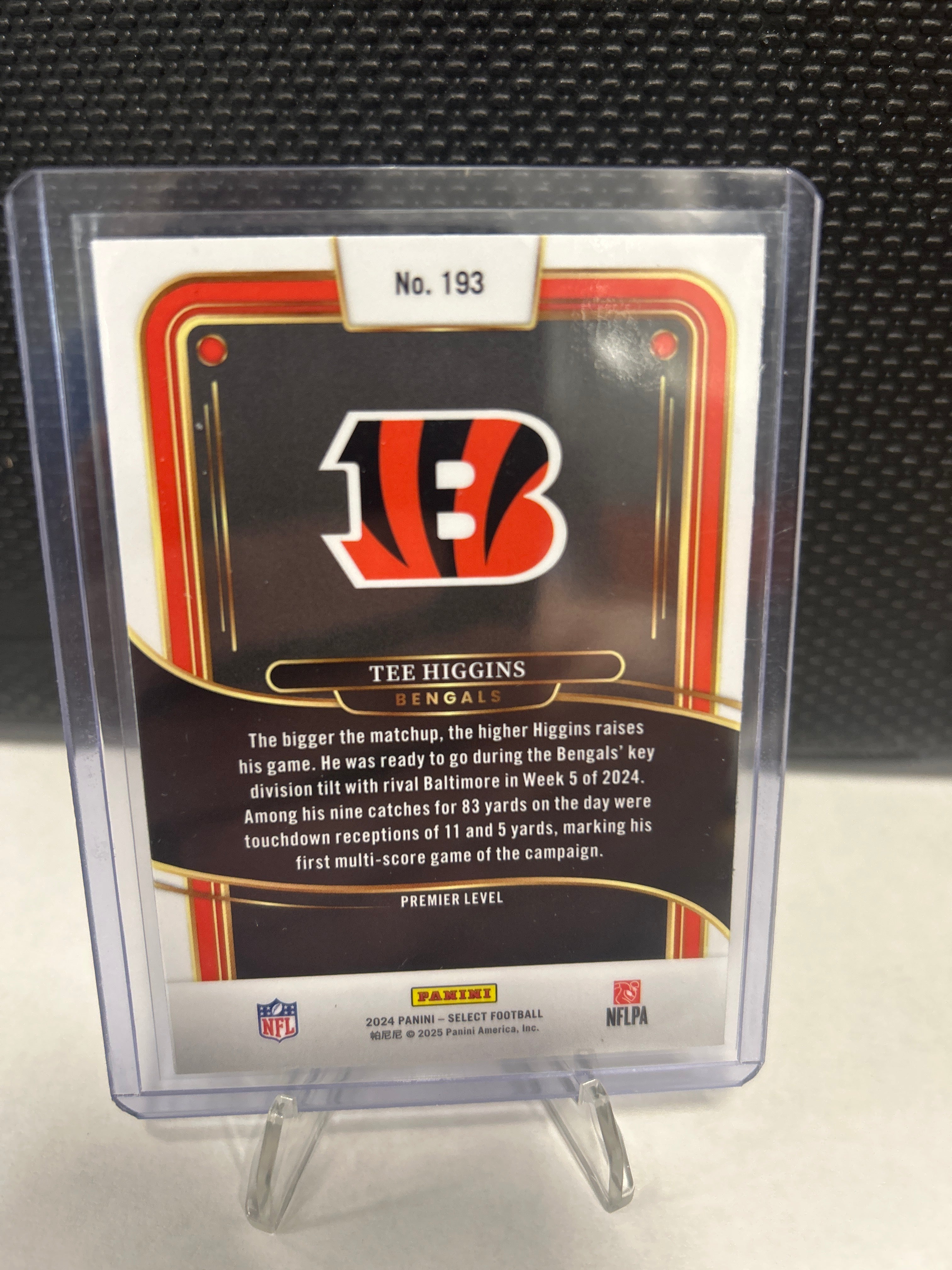 2024 Panini Football Select Tee Higgins Premier #193 Cincinnati Bengals