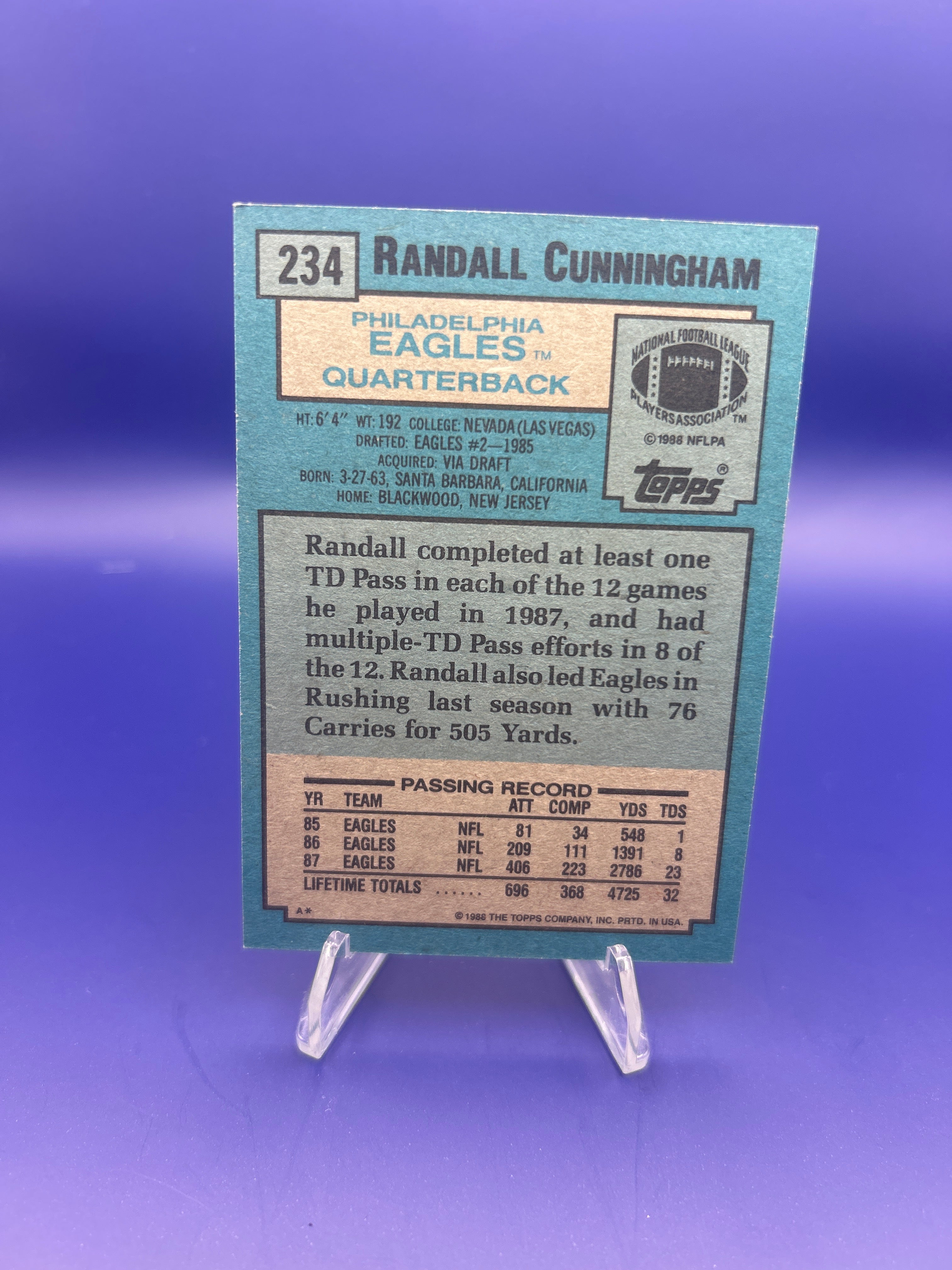 1988 Topps - Randall Cunningham #234