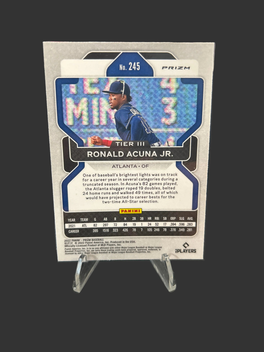 2022 Panini Prizm - Tier III Ronald Acuña Jr. #245 Red White & Blue Prizm