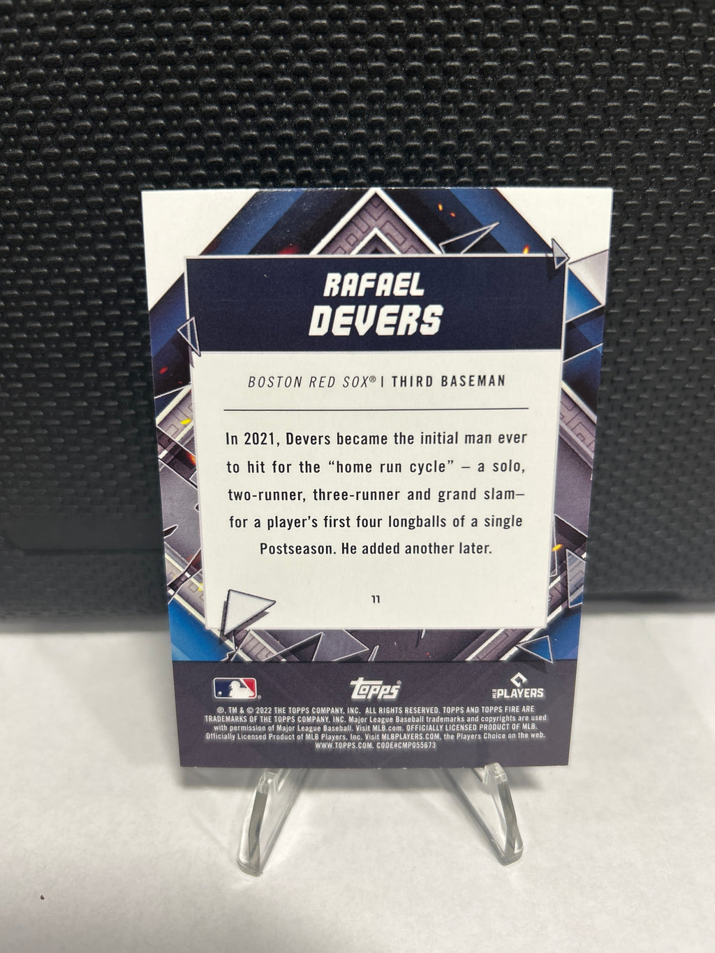 RAFAEL DEVERS 2022 TOPPS FIRE RED FLAME #11