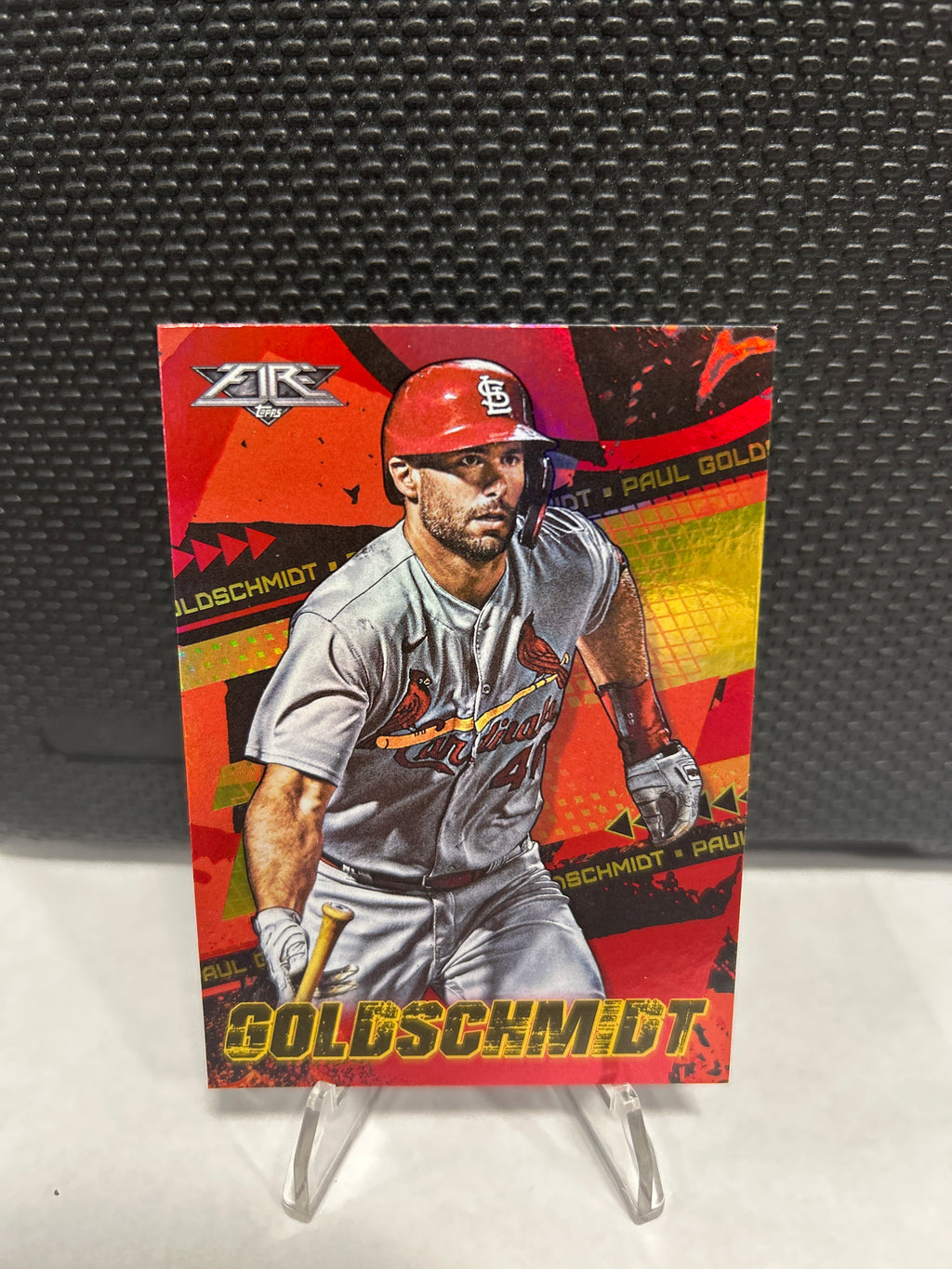2022 Topps Fire Paul Goldschmidt Red Foil #122 St. Louis Cardinals