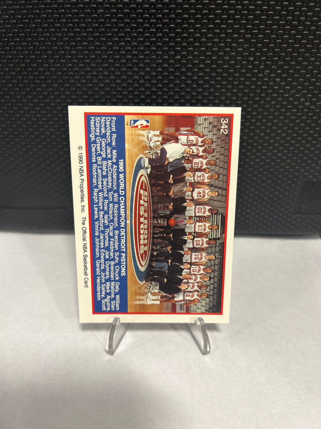 1990 NBA Hoops Basketball Card #342 World Champion Detroit Pistons