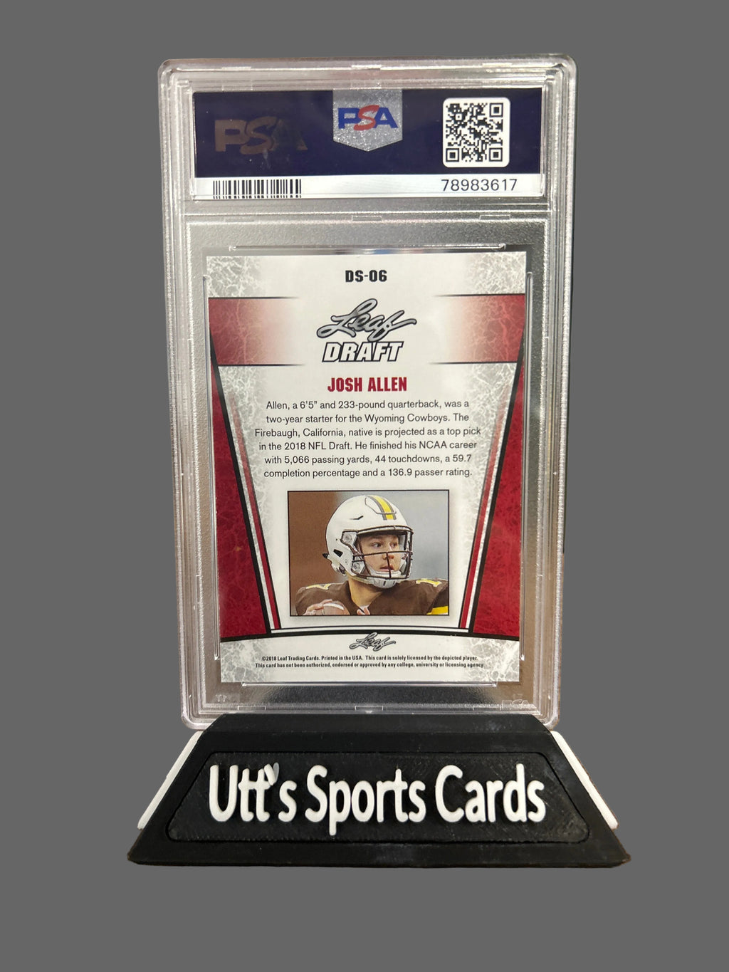 2018 Leaf Josh Allen Special Release Draft Silver RC #DS-06 PSA 10 Gem Mint 💎