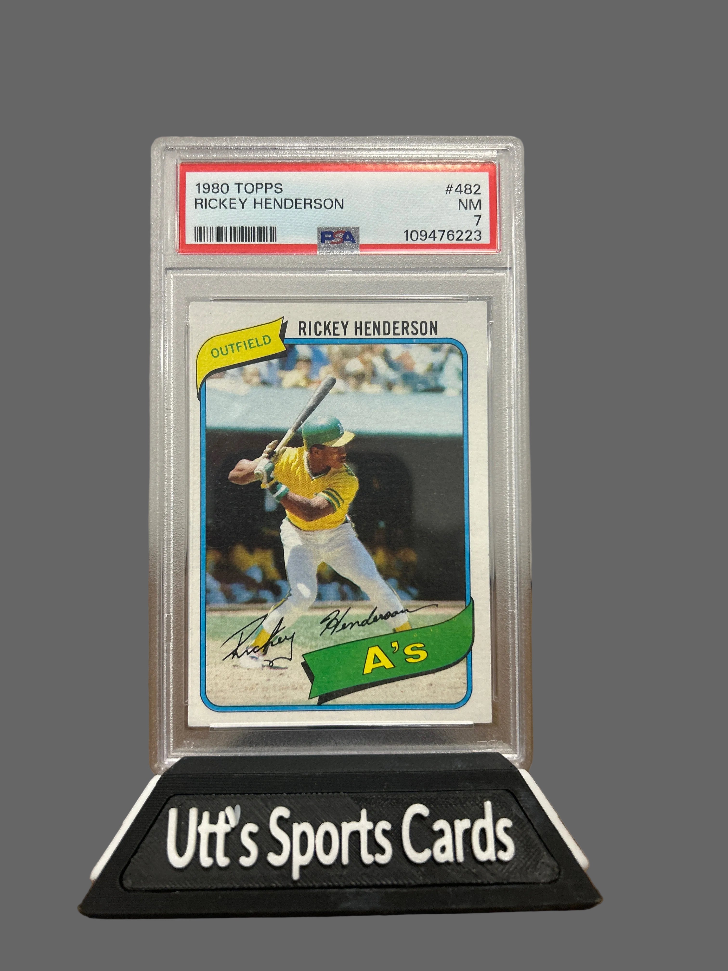 1980 Topps #482 Rickey Henderson PSA 7 - Top 100 Iconic Card - Sharp